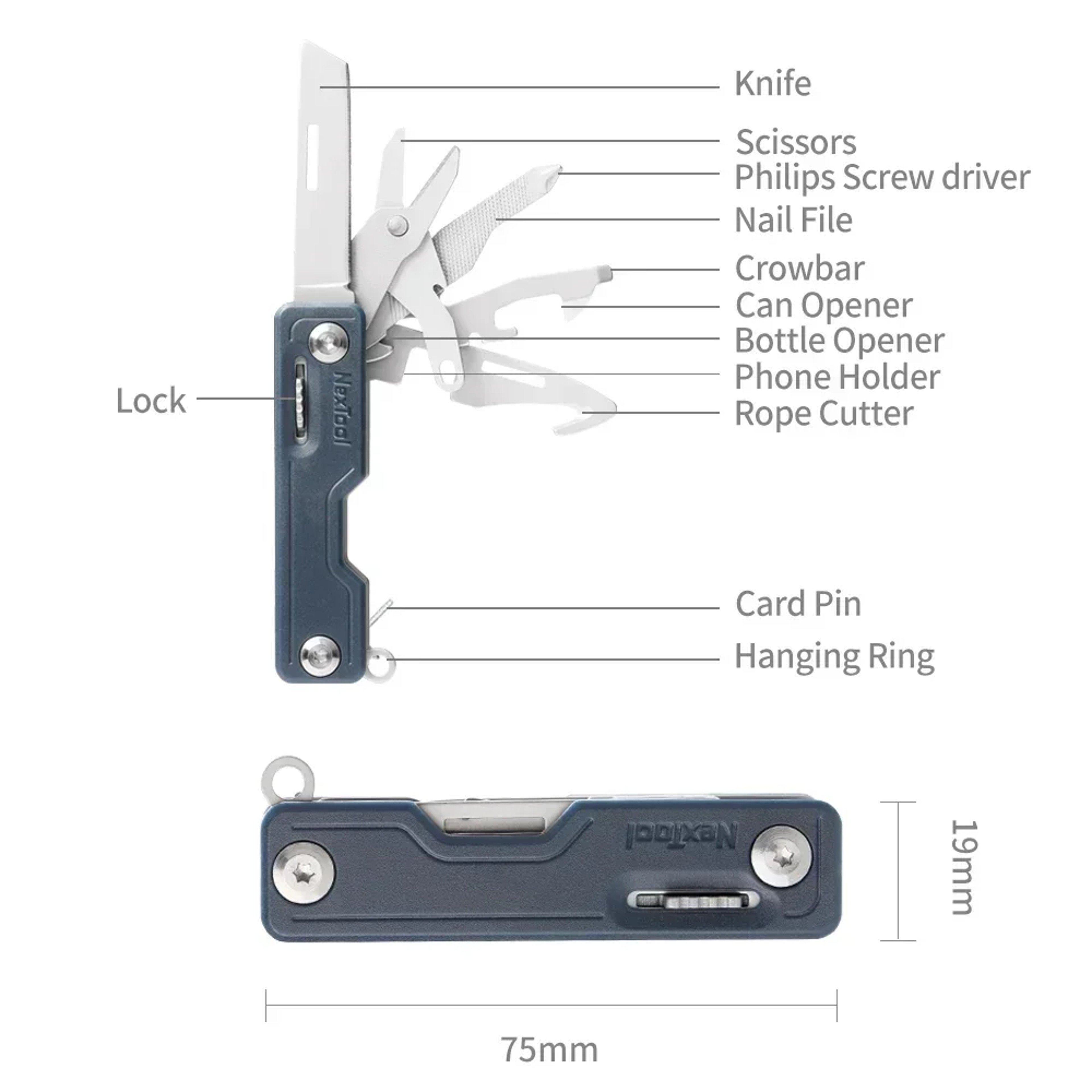 EDC Multitools Knife Compact Folding Knife With Scissors Screwdriver And More Essential Outdoor Too 4