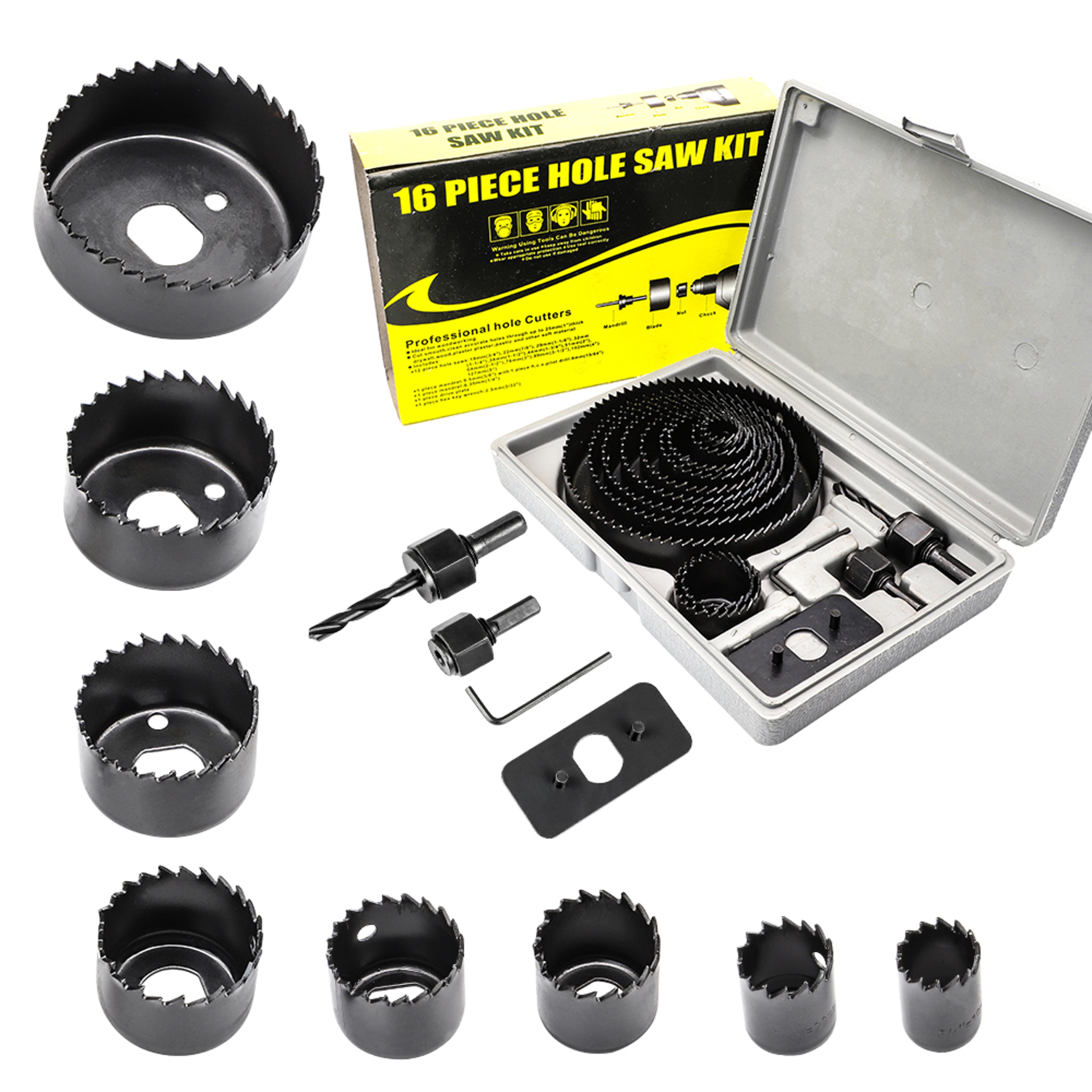 Woodworking Hole Saw Set For Ceiling  Plasterboard Carbon Steel Hole Cutter Kit 0