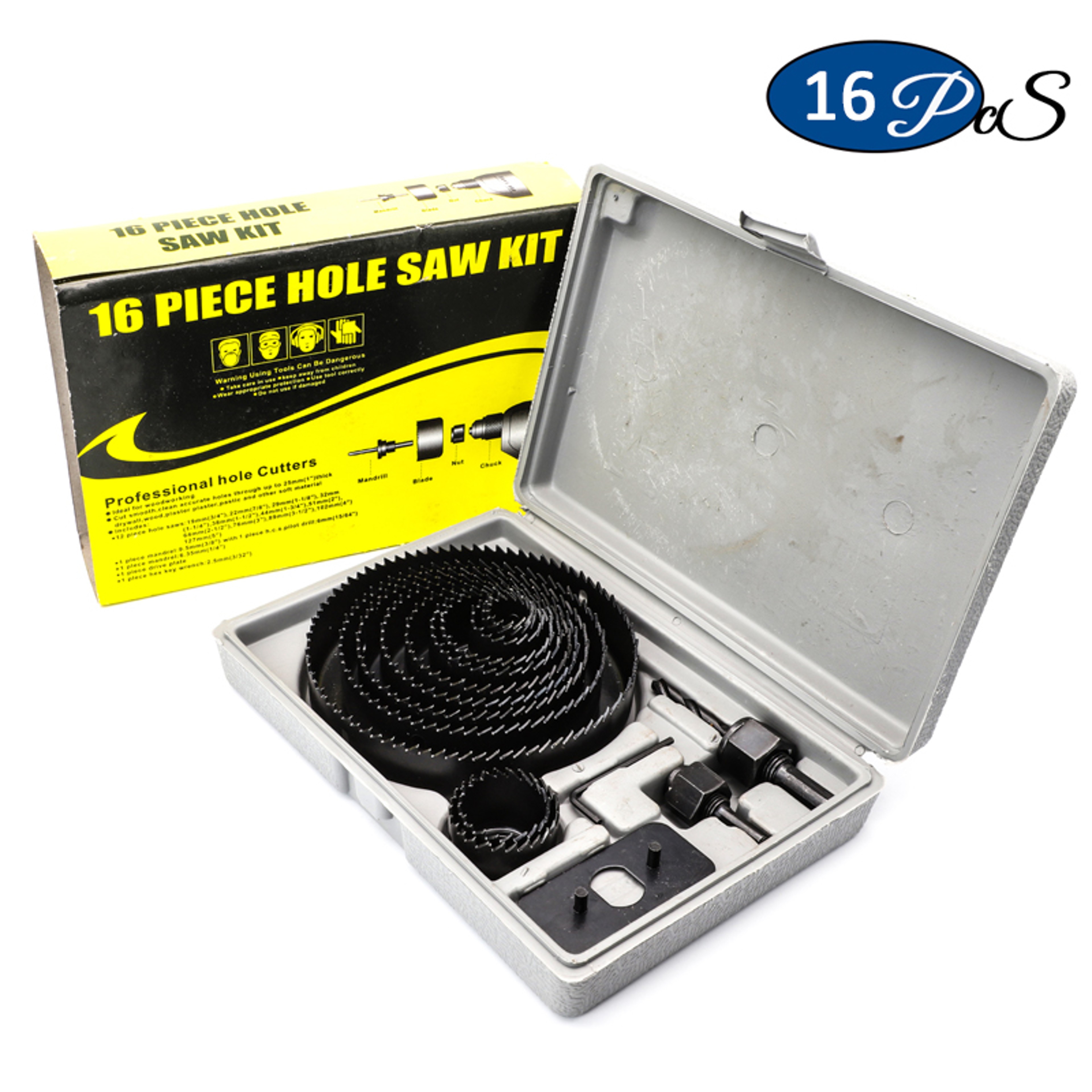 Woodworking Hole Saw Set For Ceiling  Plasterboard Carbon Steel Hole Cutter Kit 5