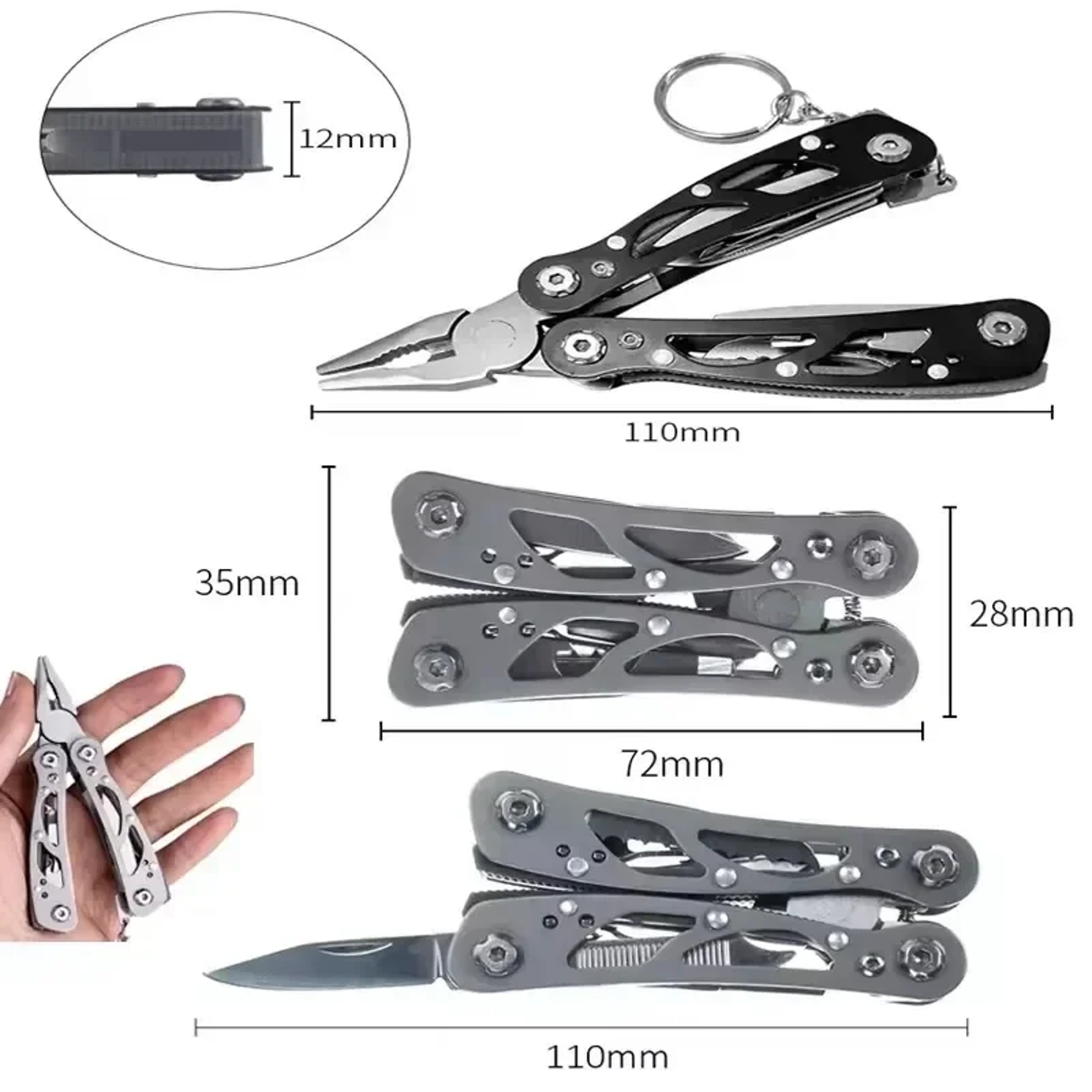 Tactical Multitool Knife Pliers Compact Outdoor Survival Tool With Screwdriver For Hiking Camping   6