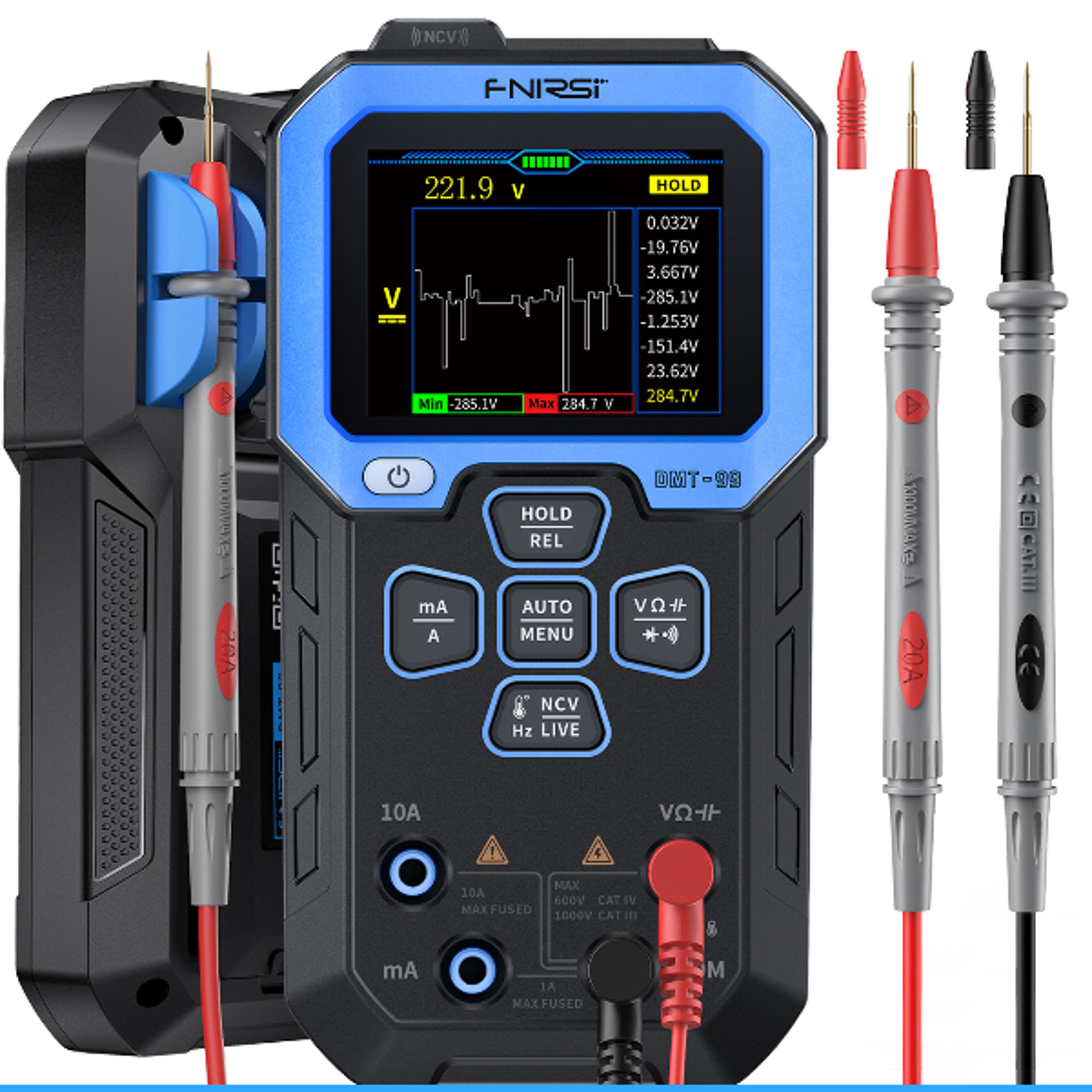 FNIRSI DMT99 Digital Multimeter 9999 Counts Smart Professional Tester 1000V 10A True RMS Auto Rang