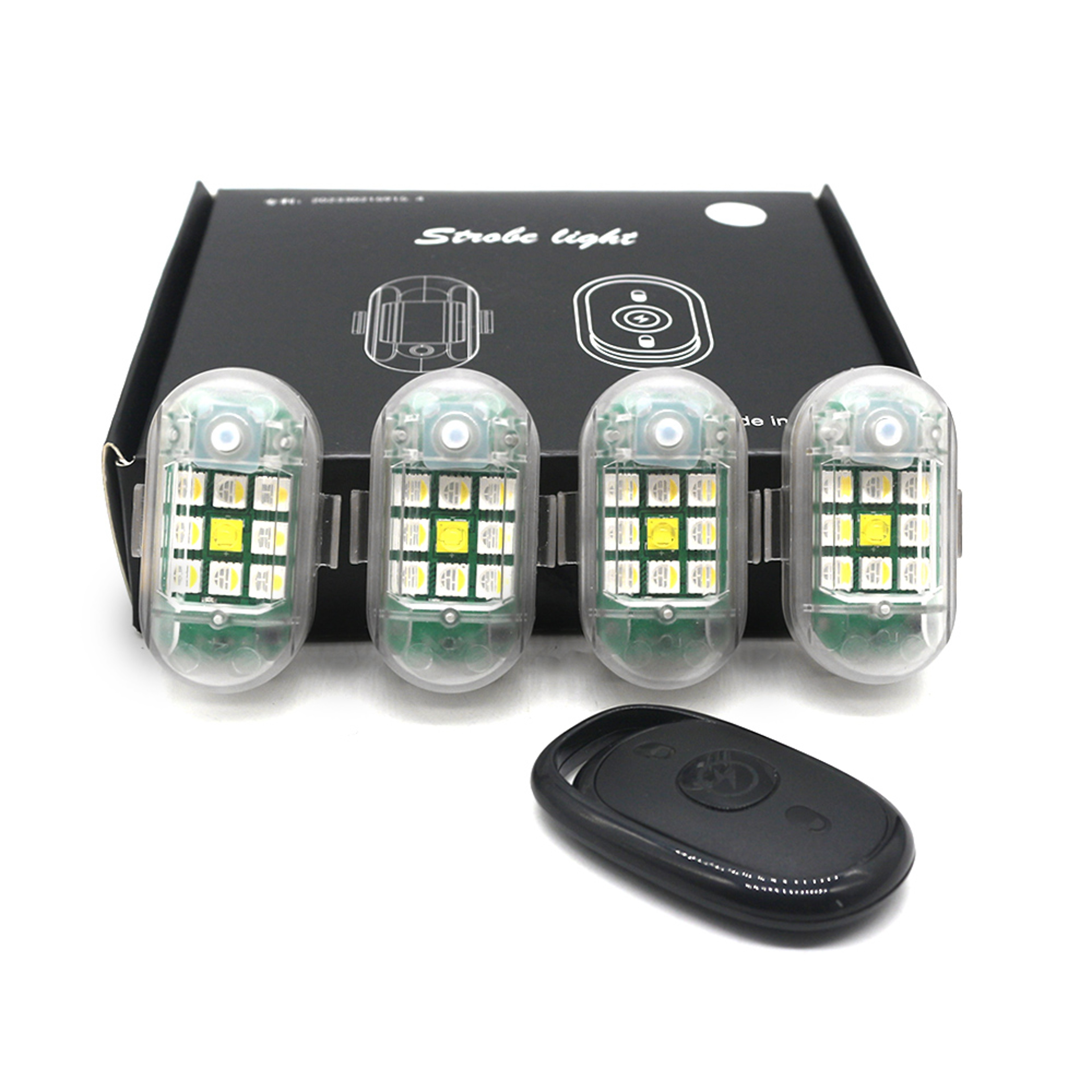 Wireless Remote Control LED Strobe Light For Car Motorcycle Bike And Scooter Anti Collision Warning 0