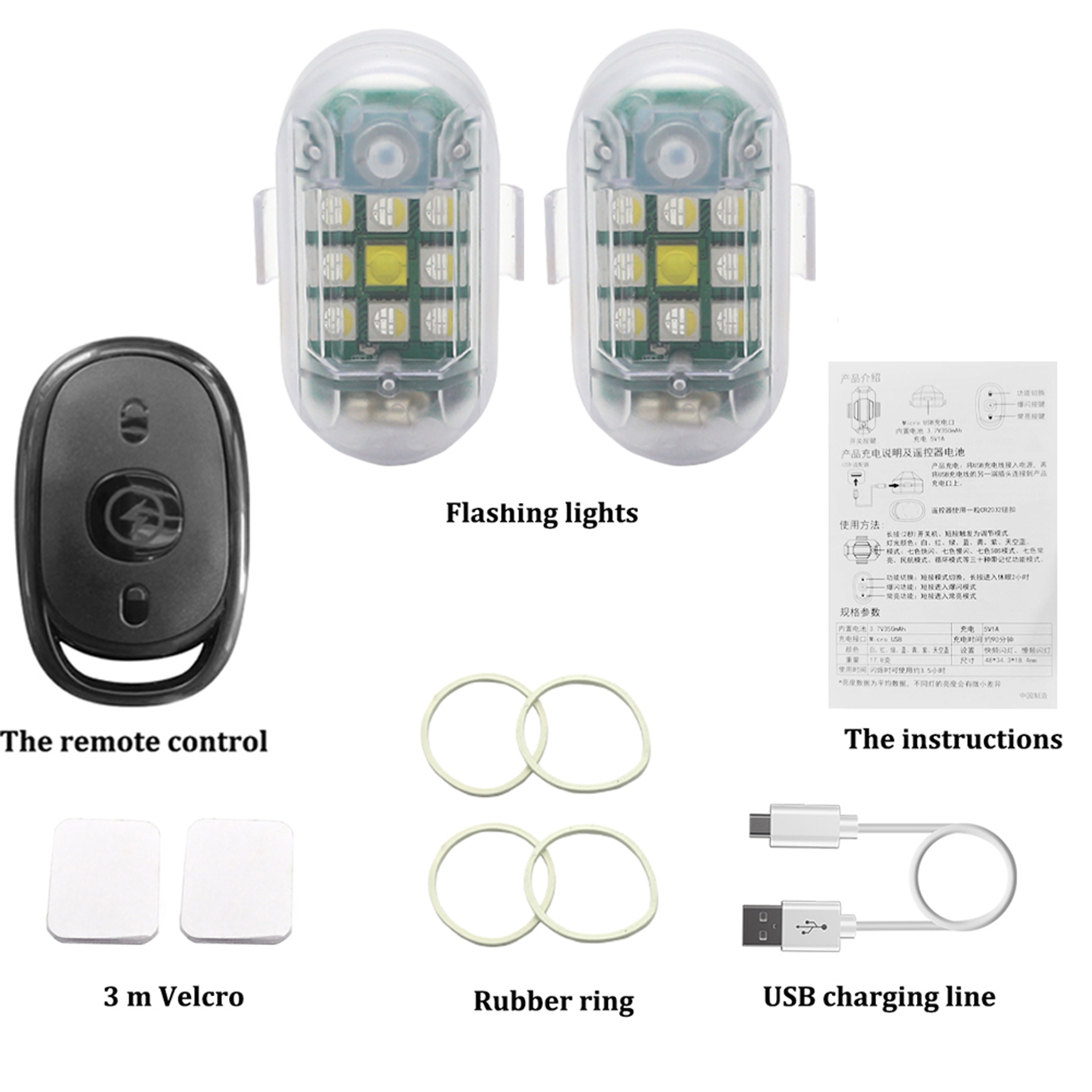 Wireless Remote Control LED Strobe Light For Car Motorcycle Bike And Scooter Anti Collision Warning 6