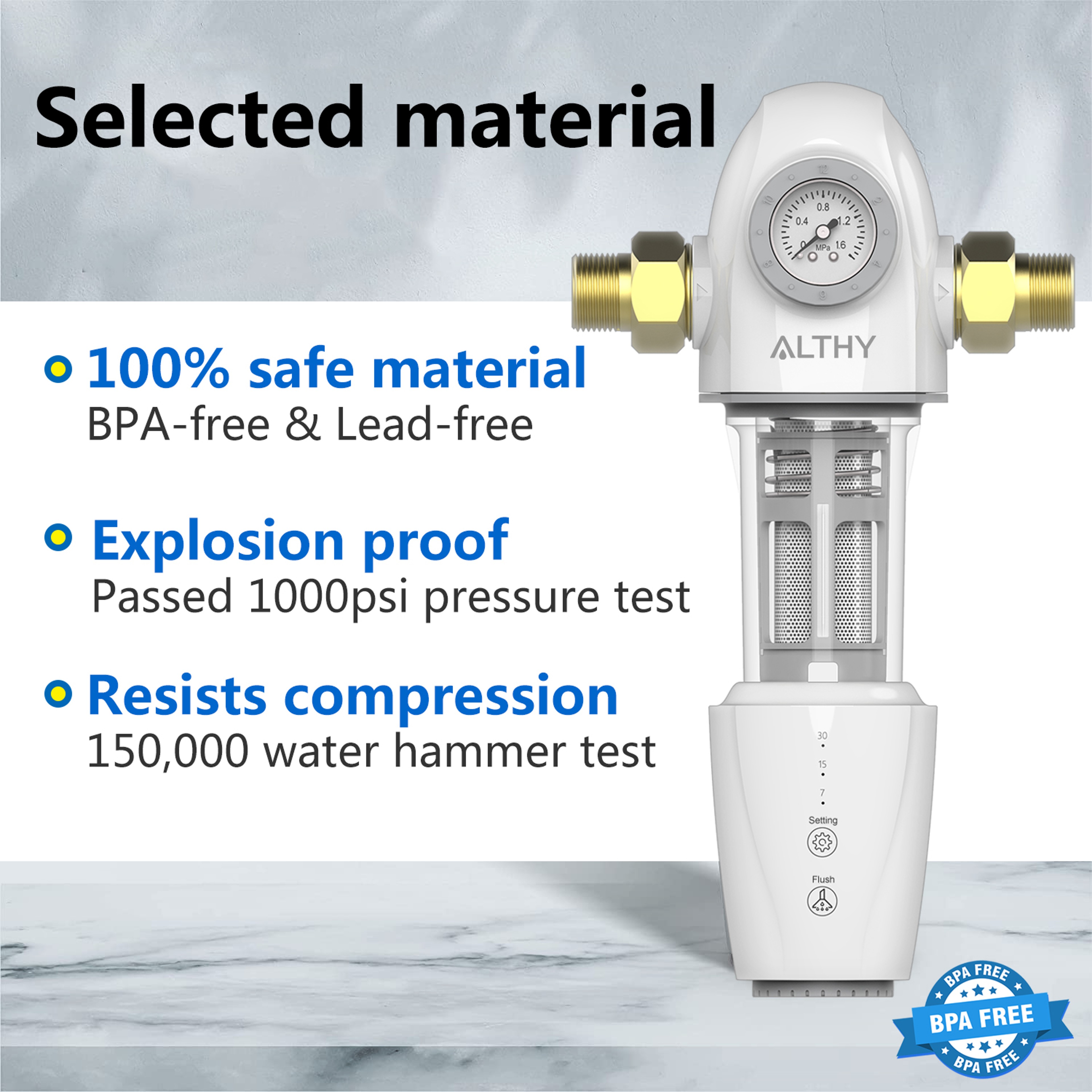 PRE AUTO2 Automatic Flushing Sediment Water Filter For Whole House Purification 6