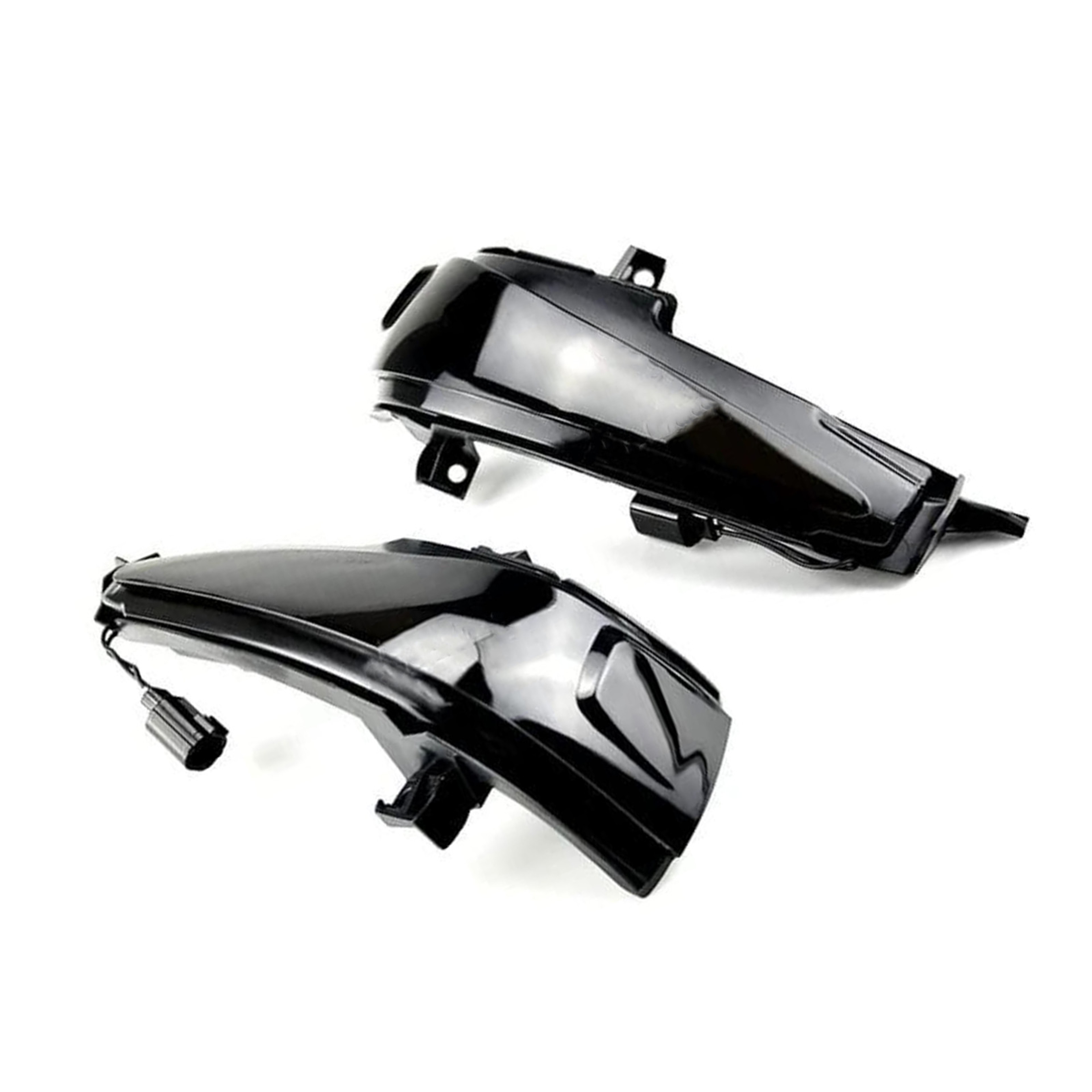 Side Mirror Sequential Turn Signal Light Dynamic LED Indicator With Glossy Black Lens Plug And Play 5