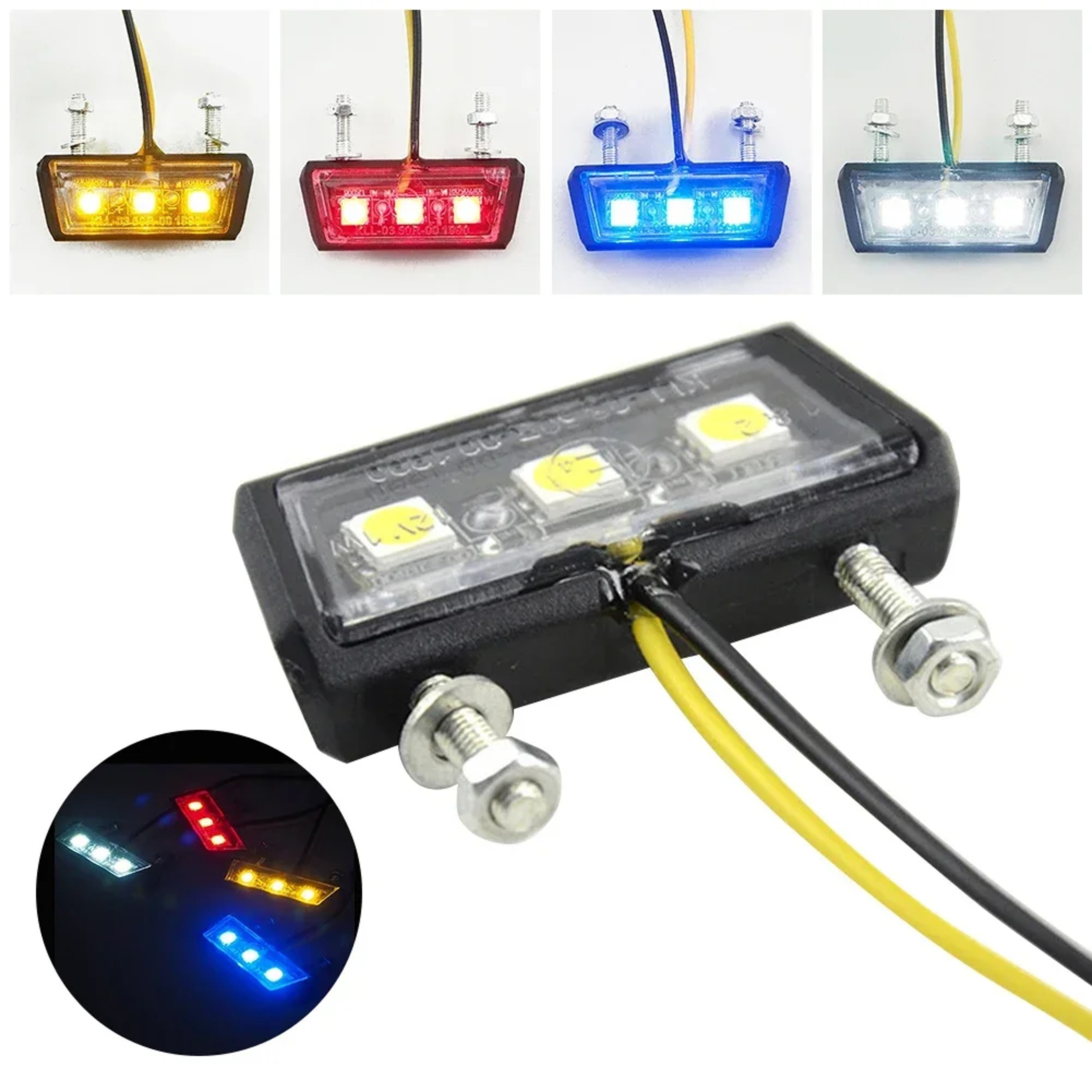 Universal Waterproof Motorcycle License Plate LED Tail Light Ultra Bright Rear Lamp For Motorcycle  2