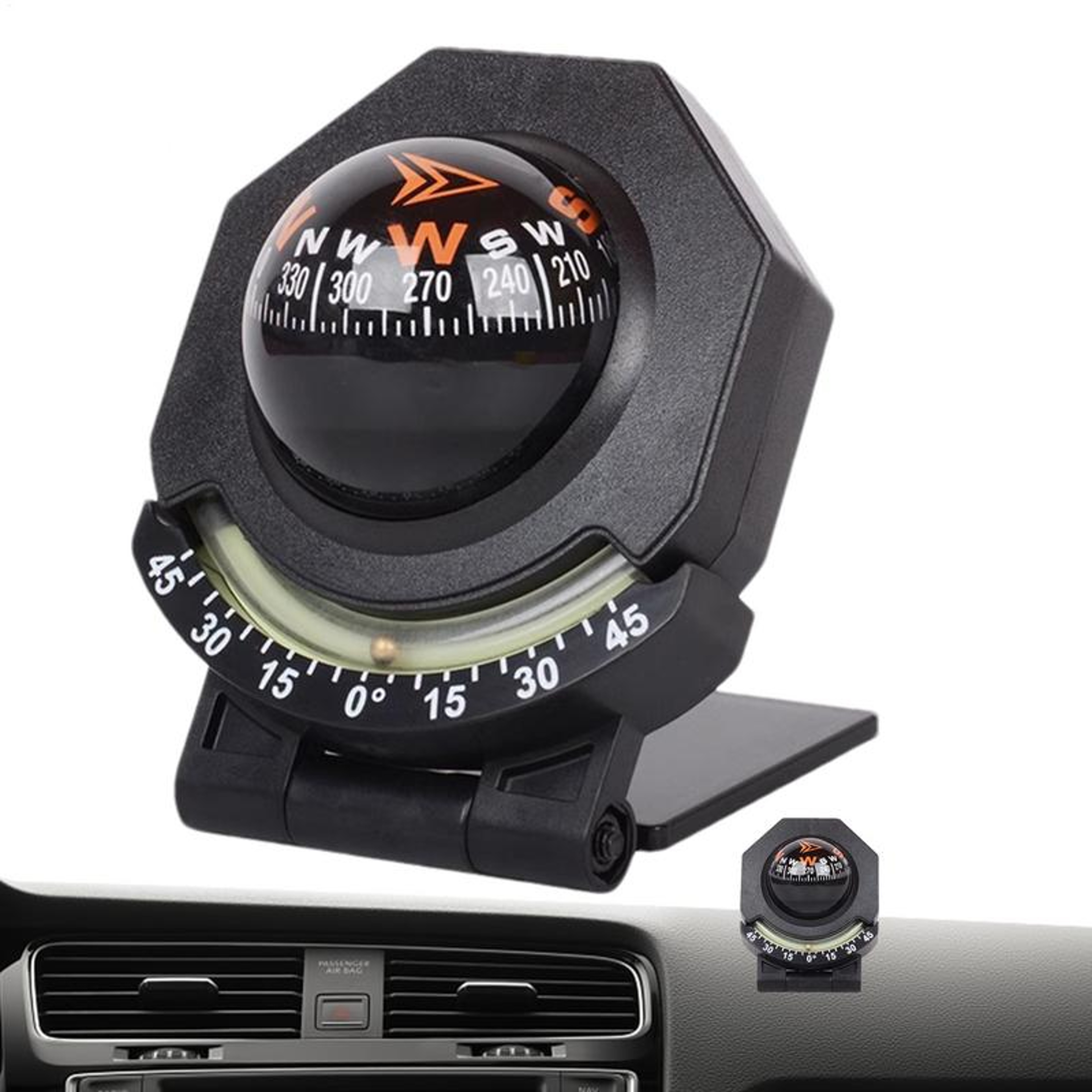 Car Dashboard Compass With Slope Meter Foldable High Precision Navigation Tool For Vehicles  Boats 2
