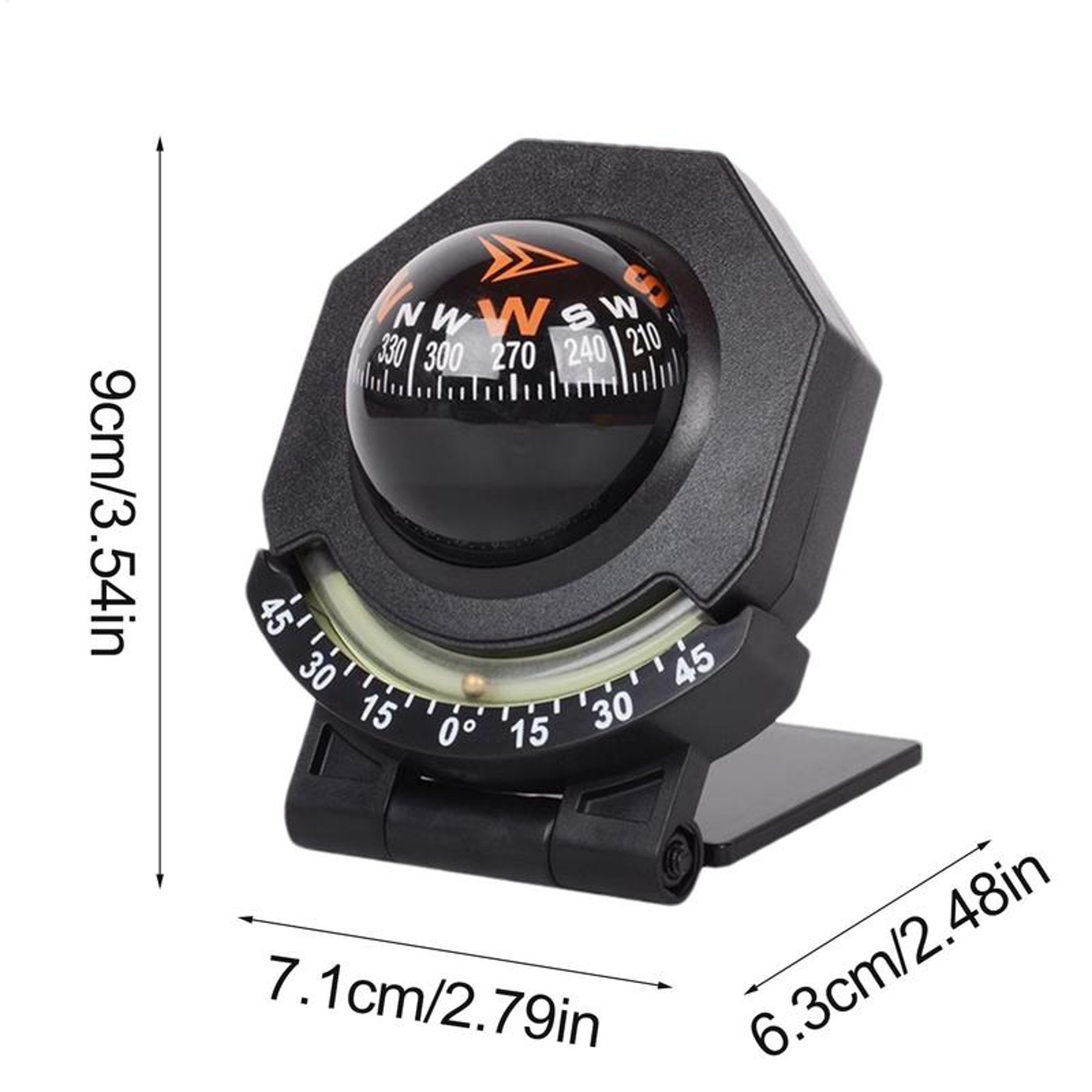 Car Dashboard Compass With Slope Meter Foldable High Precision Navigation Tool For Vehicles  Boats 4