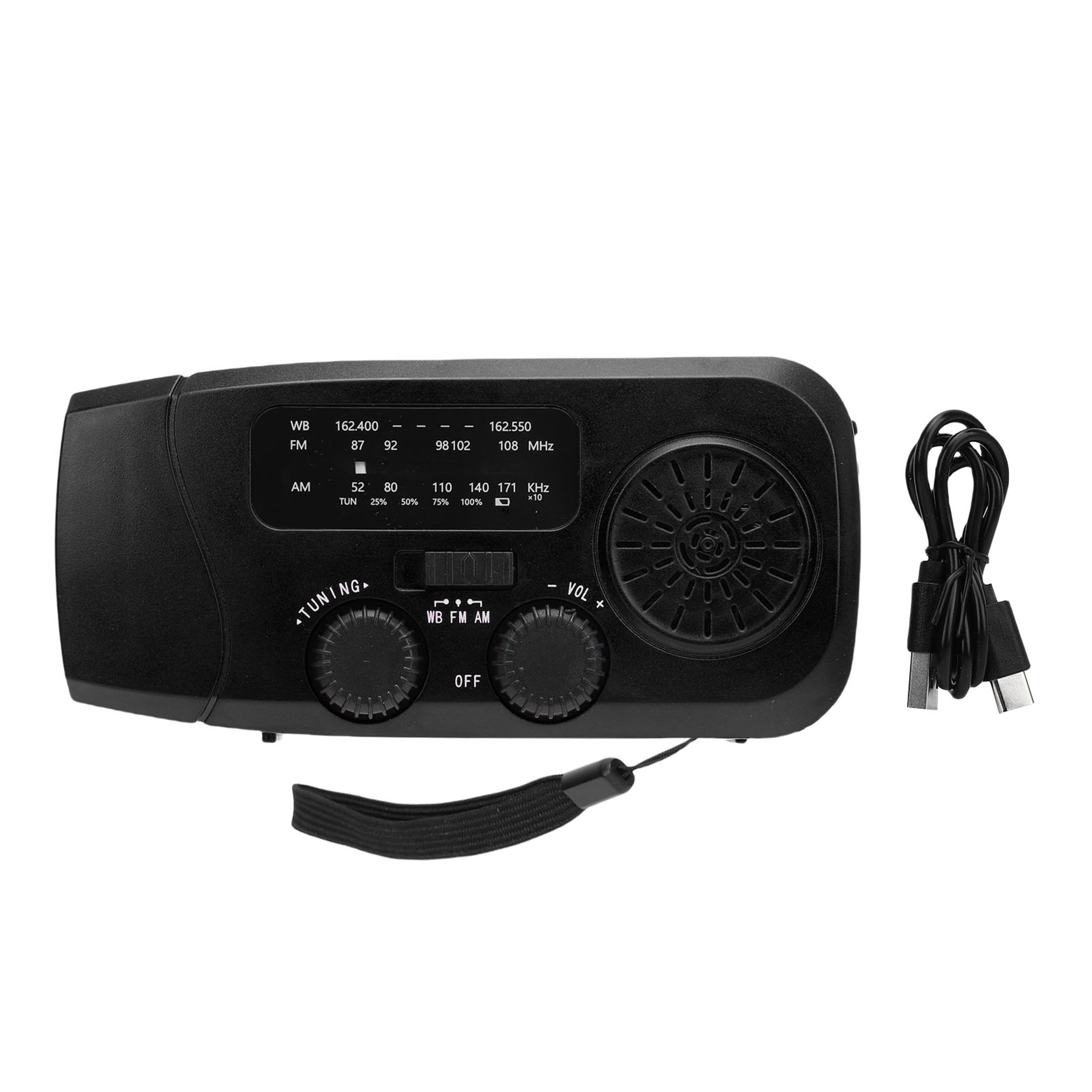 Emergency Solar Radio With Hand Crank Type C Charging Waterproof LED Flashlight For Camping And Out 6