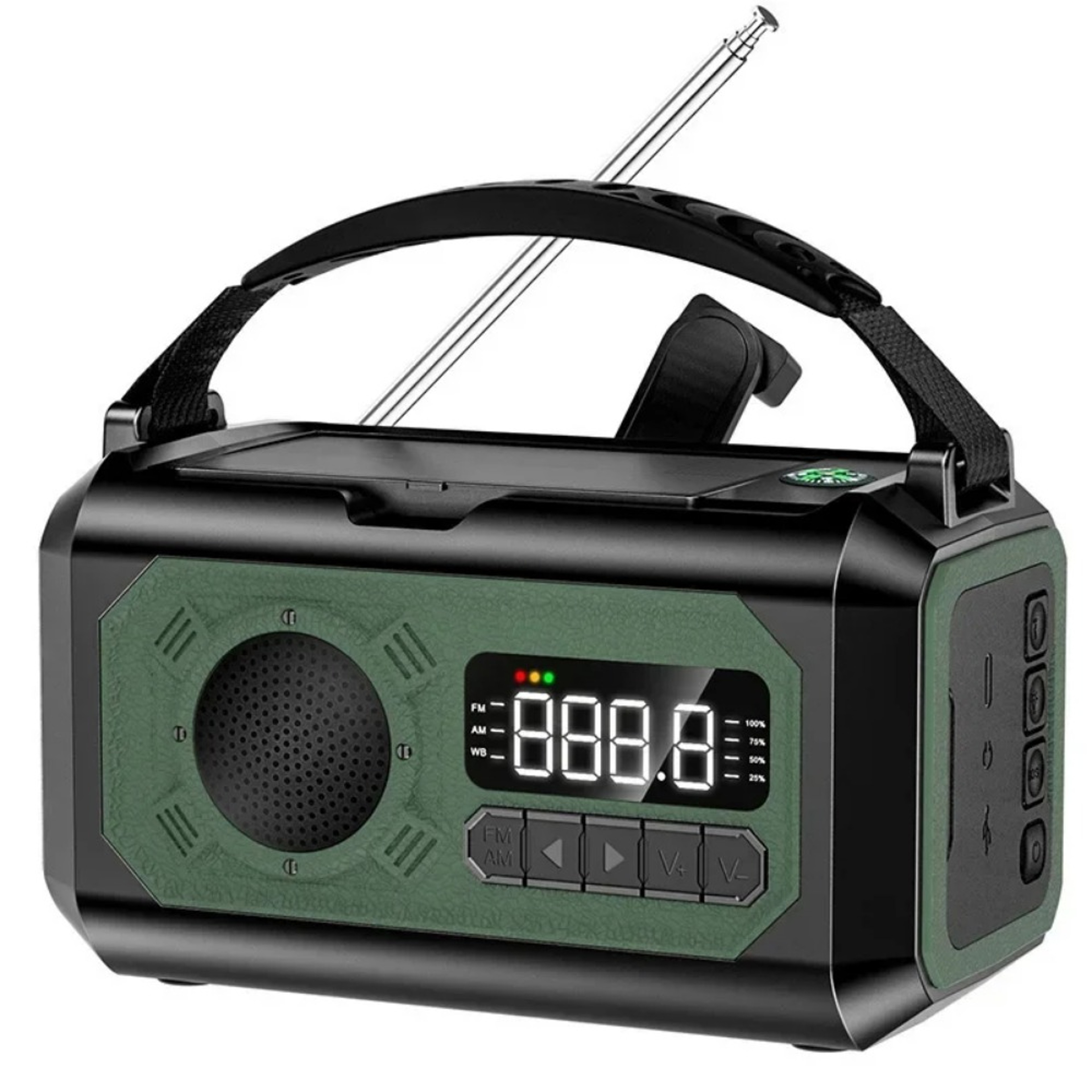 Solar Powered Portable Emergency Radio With NOAA Alerts  Hand Crank 1