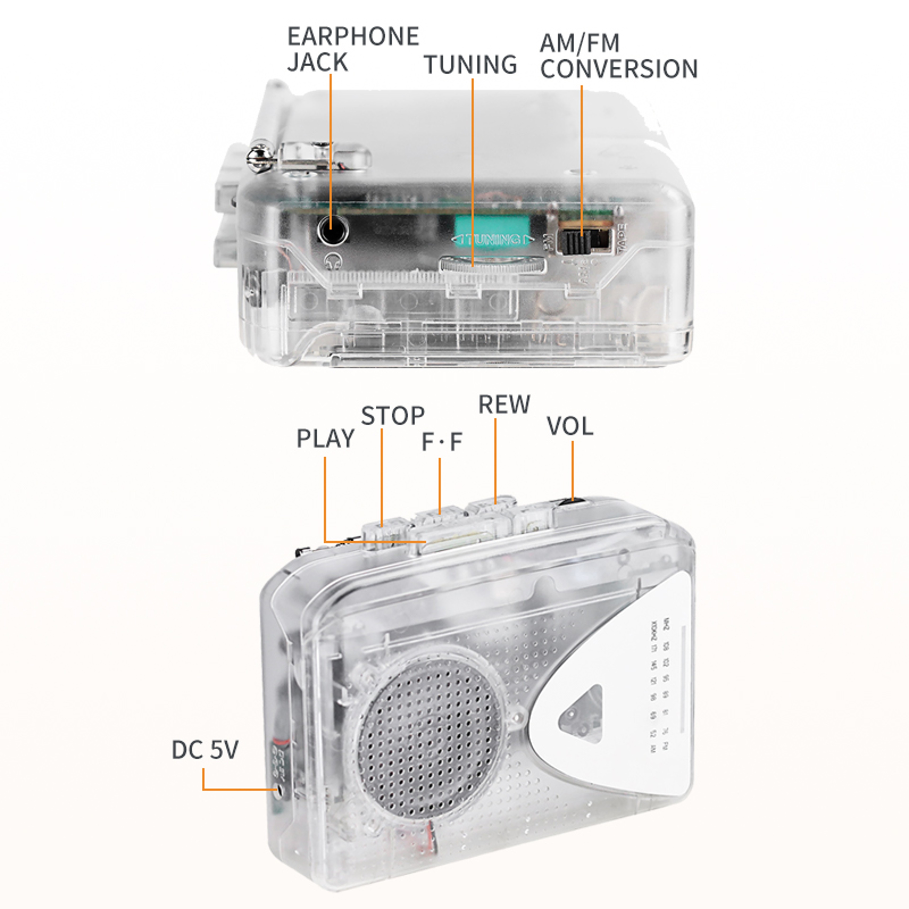 Portable Cassette Player With Radio Multiple Power Supply Methods High Quality Sound And Stereo Spe 1