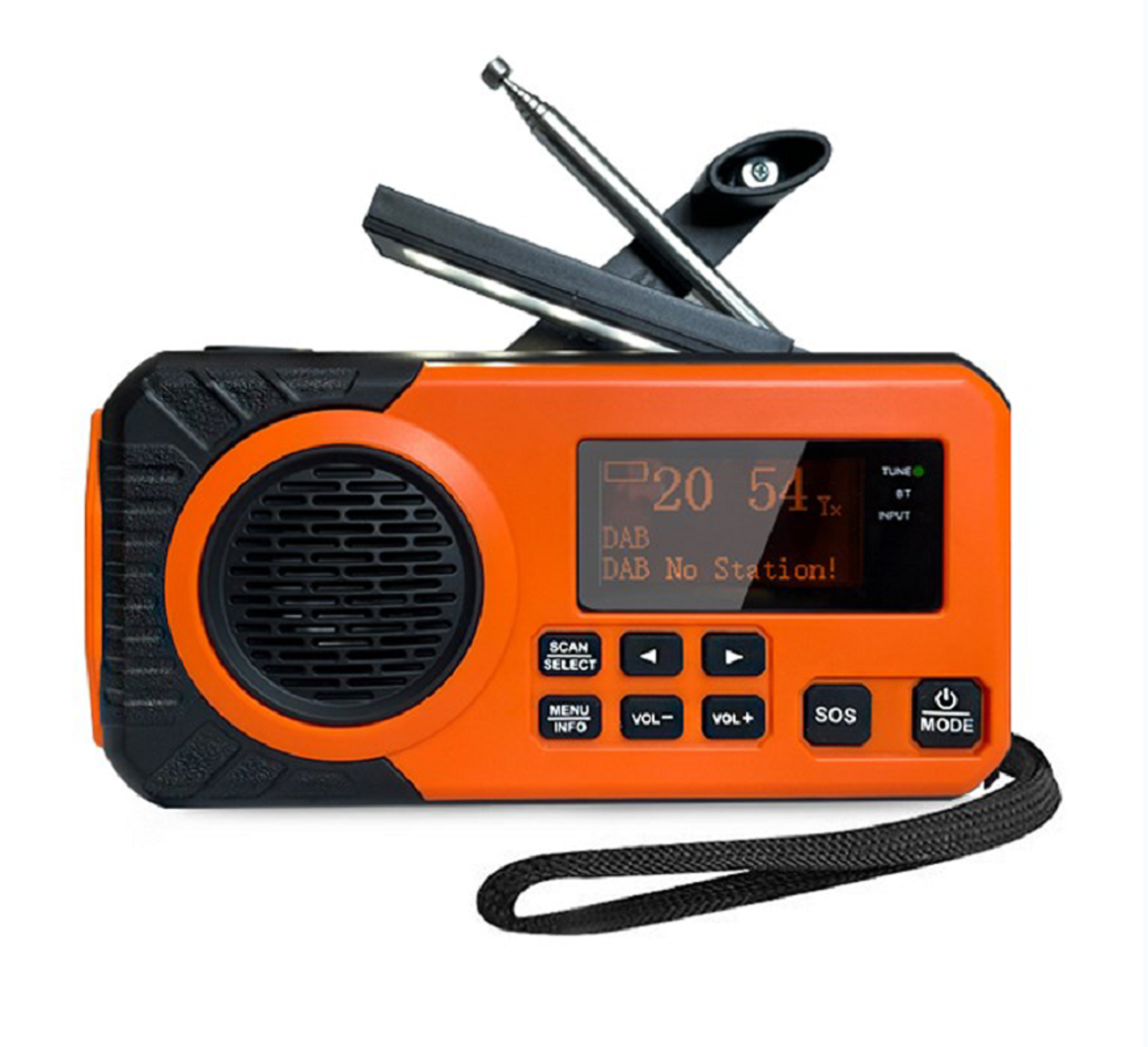 Portable Solar Hand Crank Emergency Radio With Bluetooth DAB FM  Power Bank 5