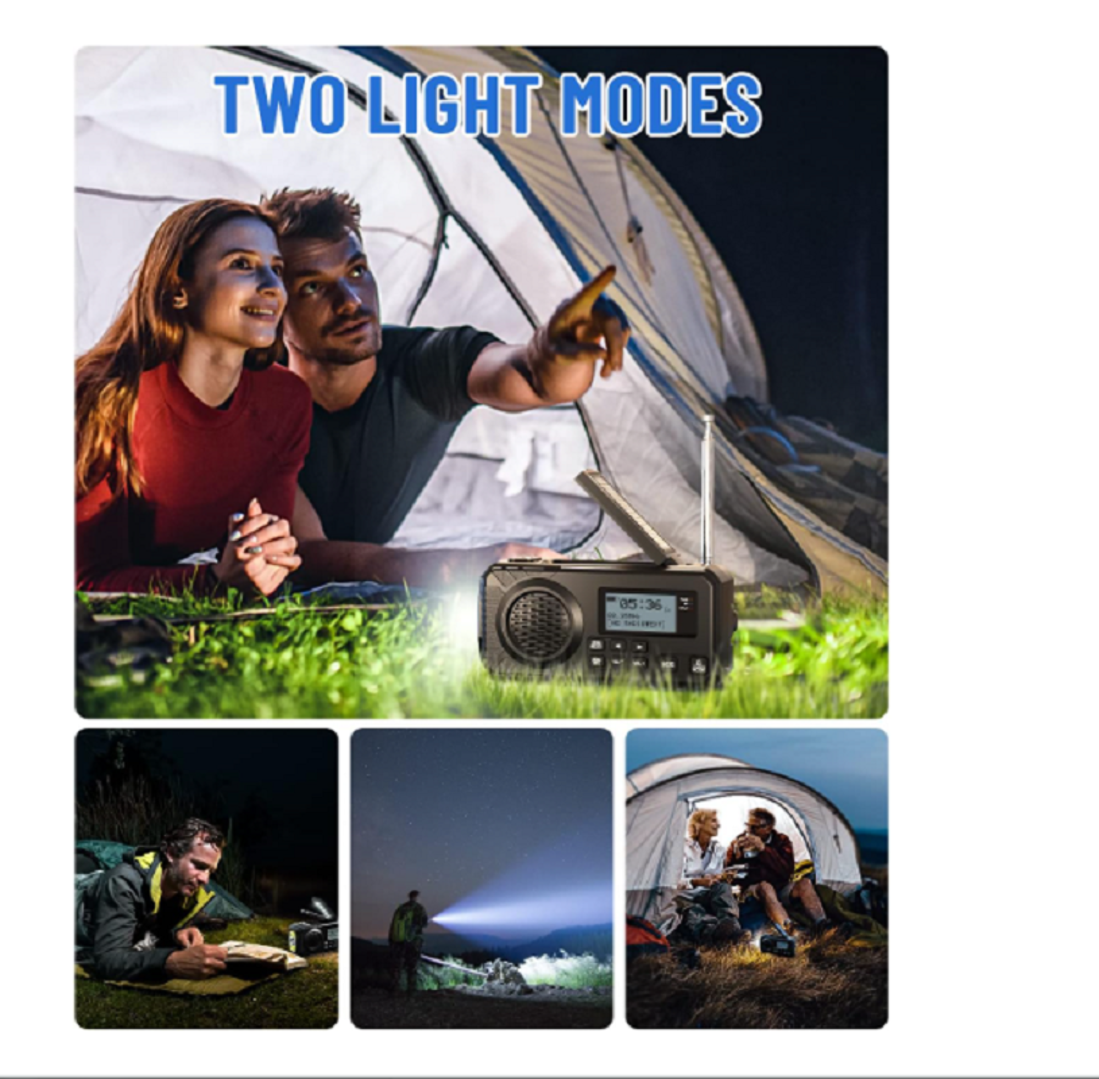 Portable Solar Hand Crank Emergency Radio With Bluetooth DAB FM  Power Bank 6