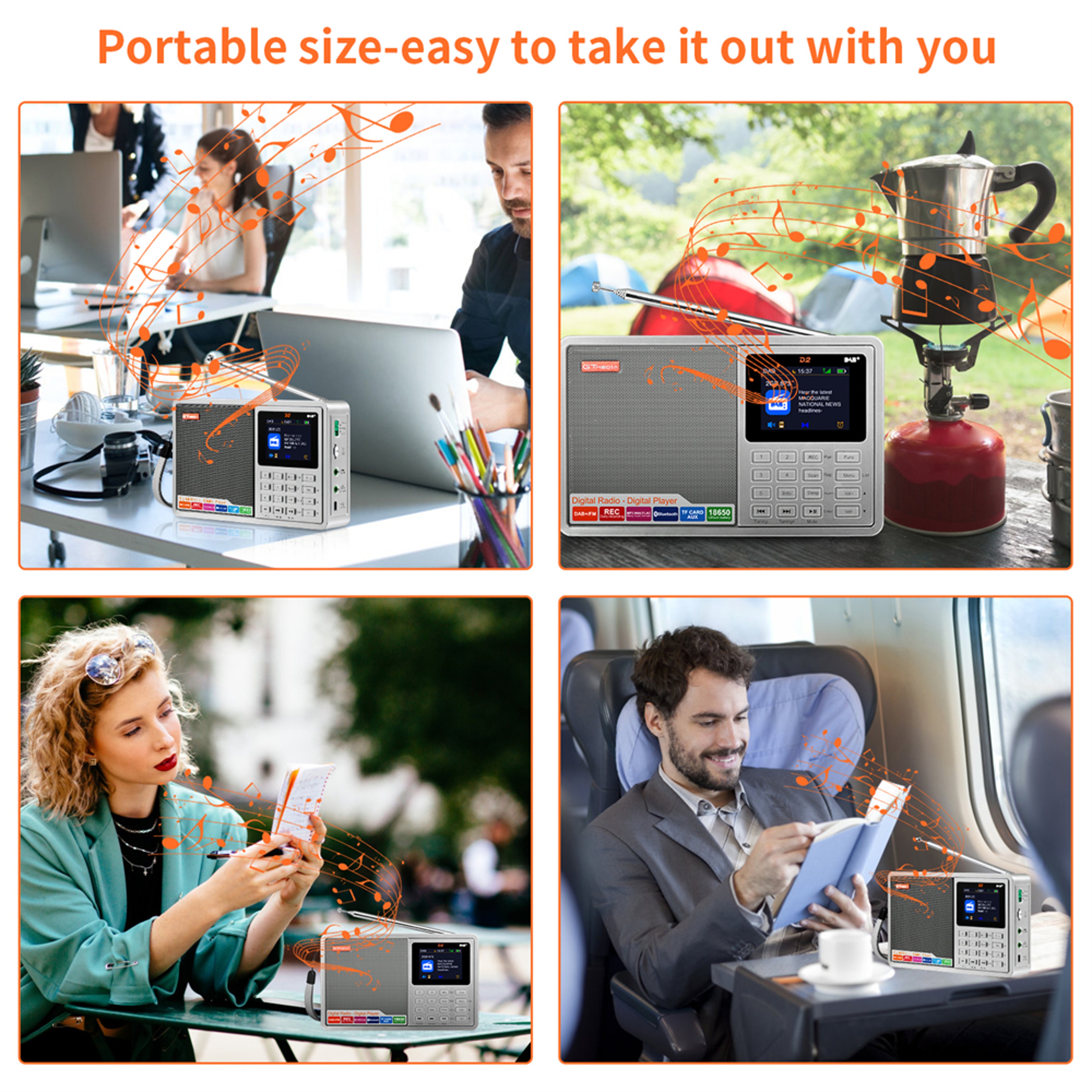 Premium Portable DAB FM Digital Radio With Bluetooth Speaker And Recording 5