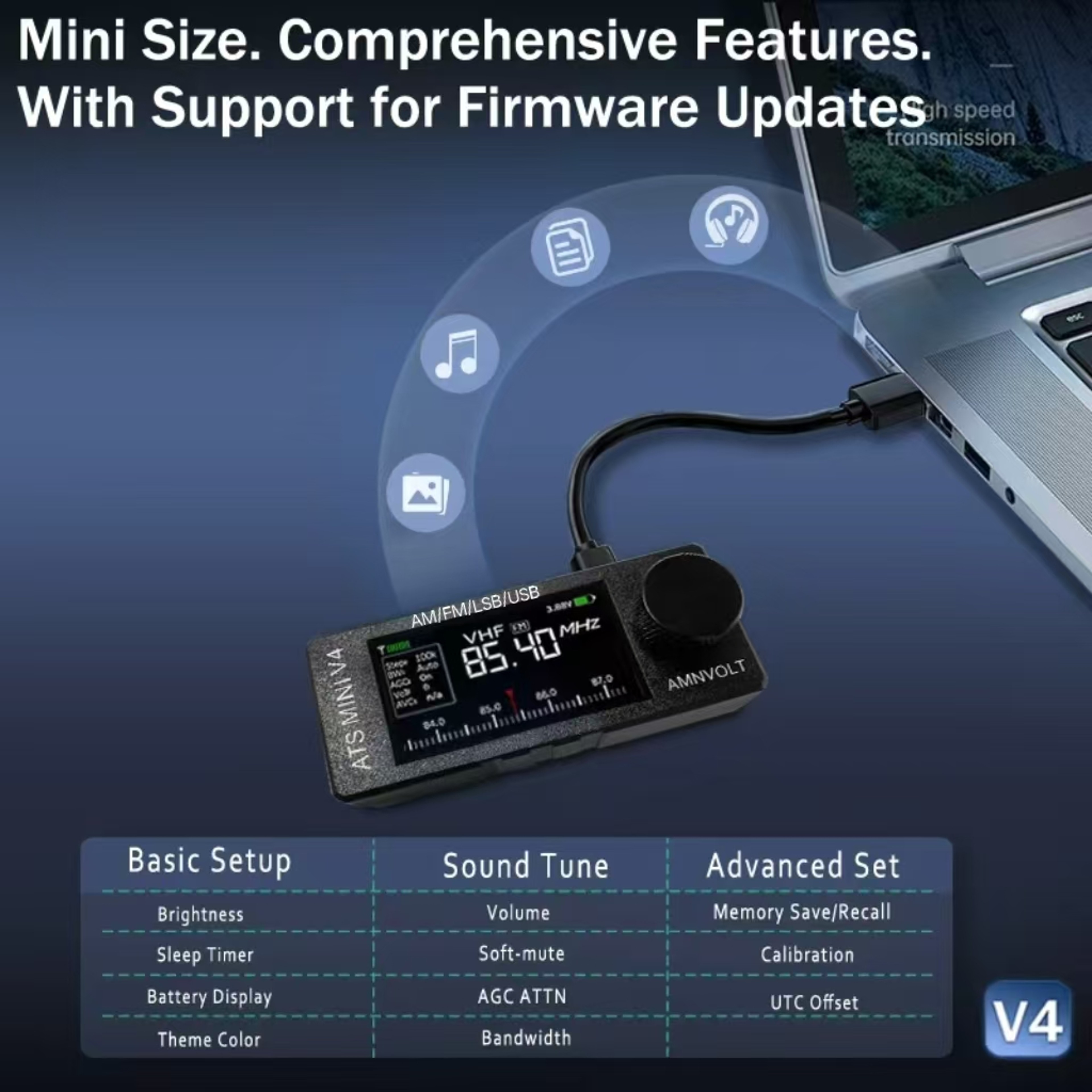 MINI DSP Radio All Band FM AM SSB LSB USB With Hi Z Headphone Amplifier 2