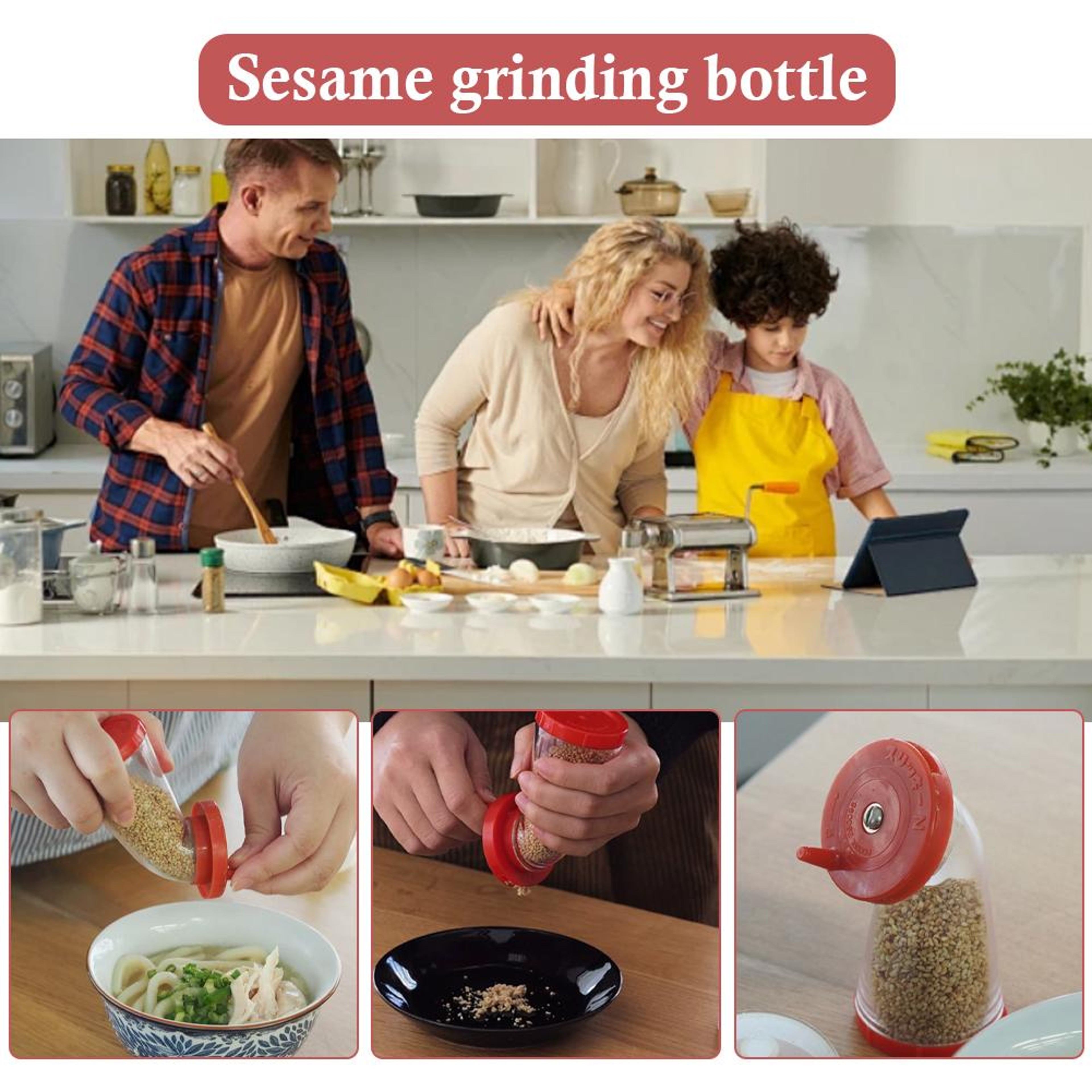 Innovative Sesame Grinder Hand Cranked Leak Proof Moisture Proof Bottle For Easy Sesame Grinding In 2