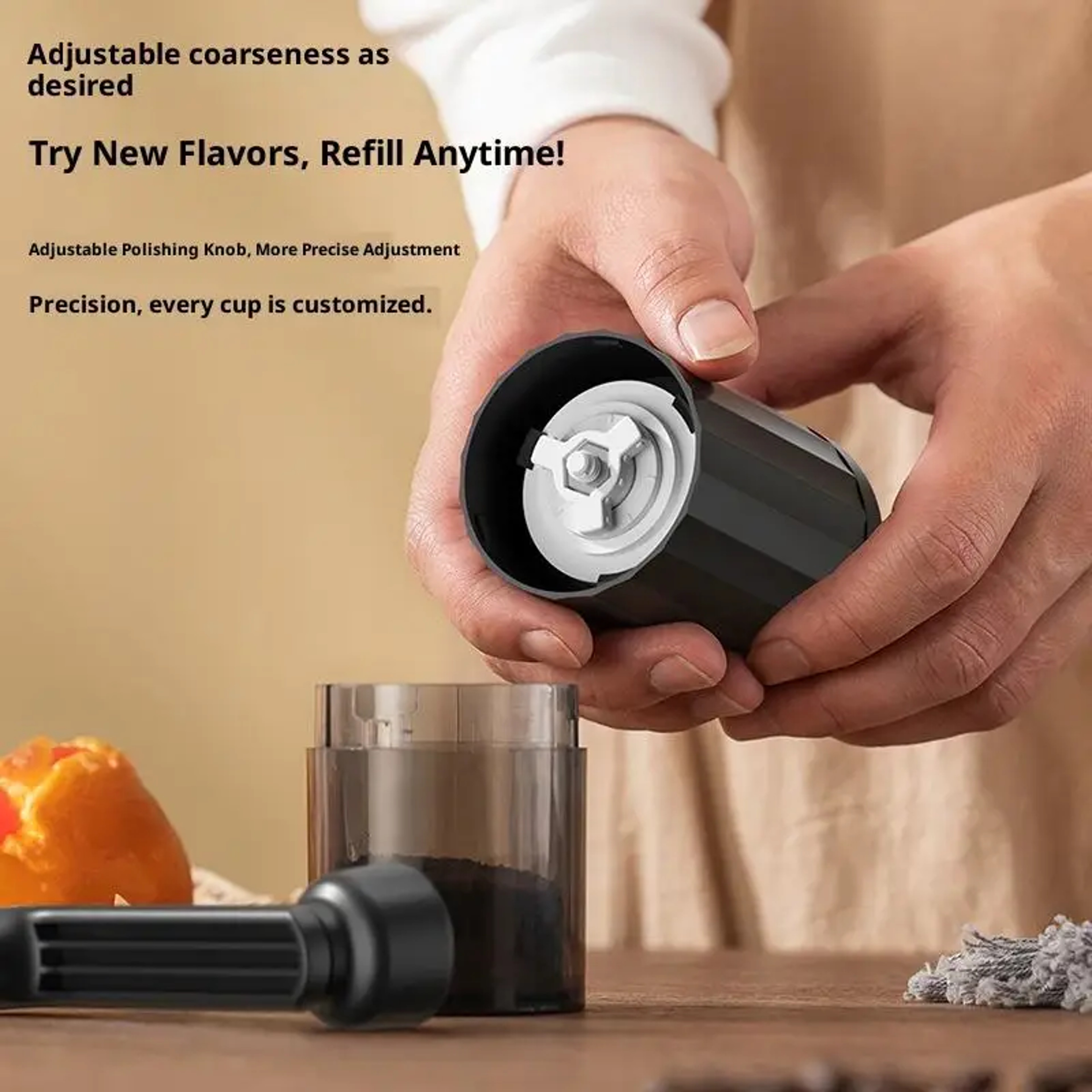 Precision Manual Coffee Grinder Portable Ceramic Burr Mill for Home, Travel & Camping – view 5
