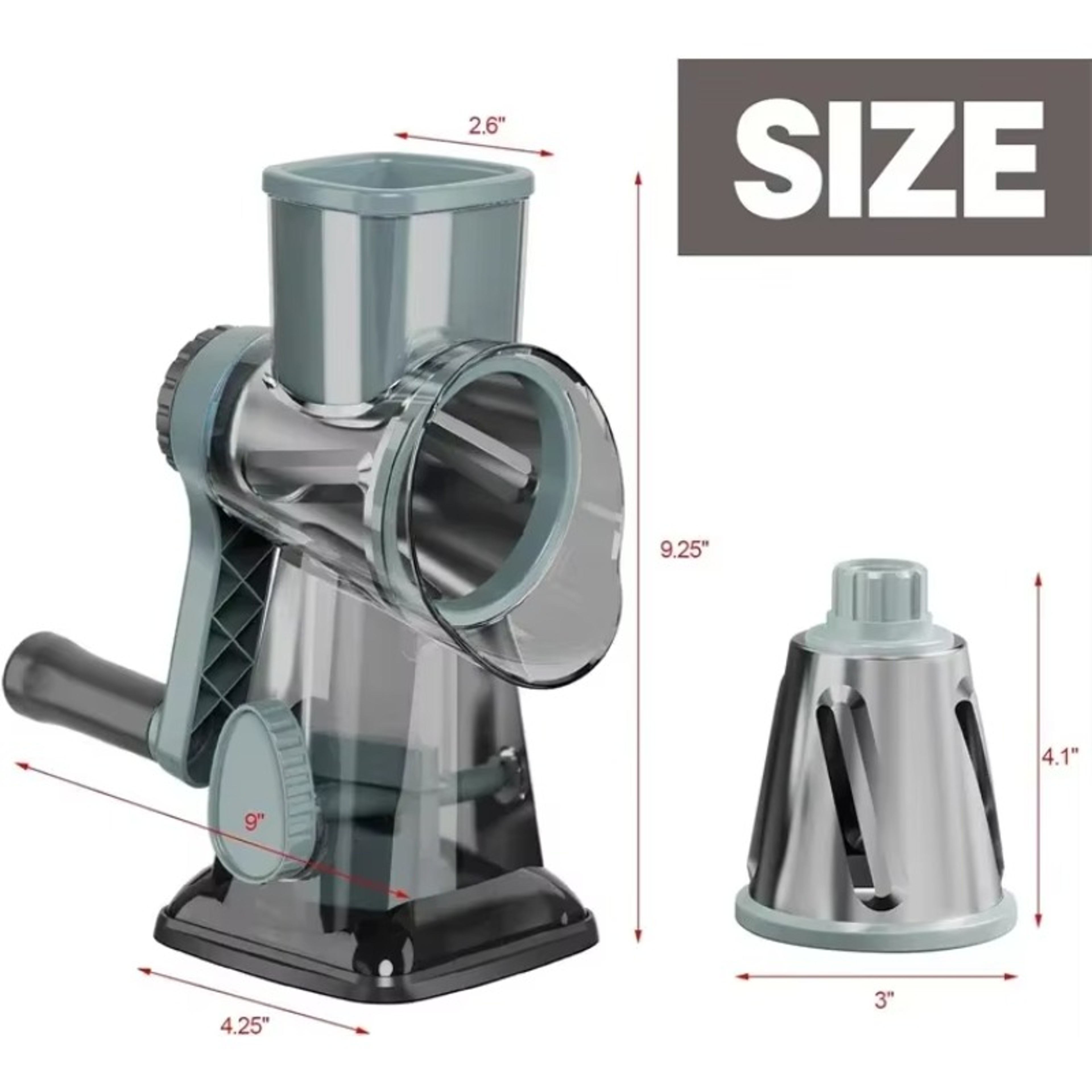 Rotary Cheese Grater With Container Multifunctional Manual Food Slicer  Nut Grinder For Vegetables  3