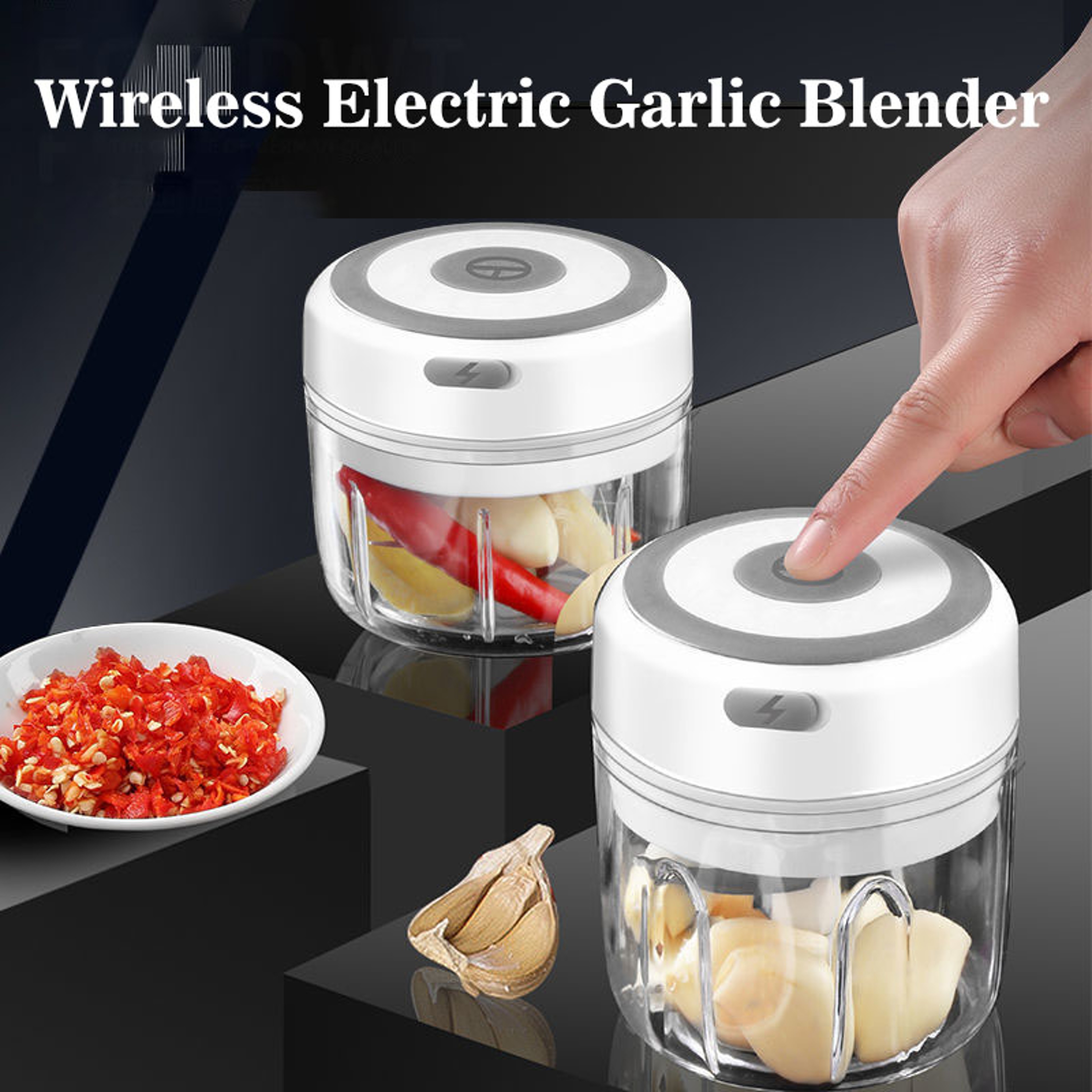 Mini Electric Garlic Chopper USB Rechargeable Portable Food Processor 0