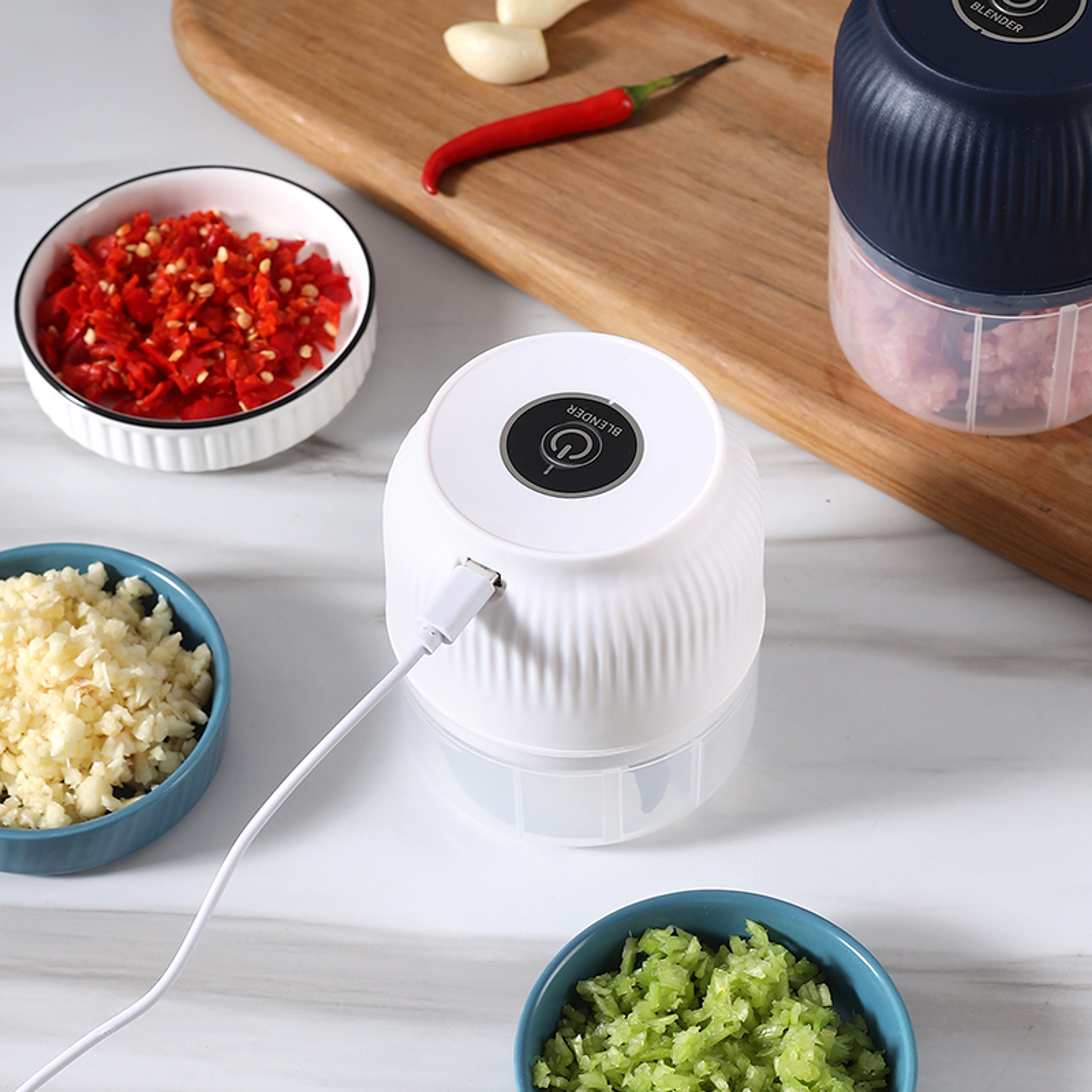 USB Electric Mini Food Chopper Portable Vegetable  Meat Grinder 3