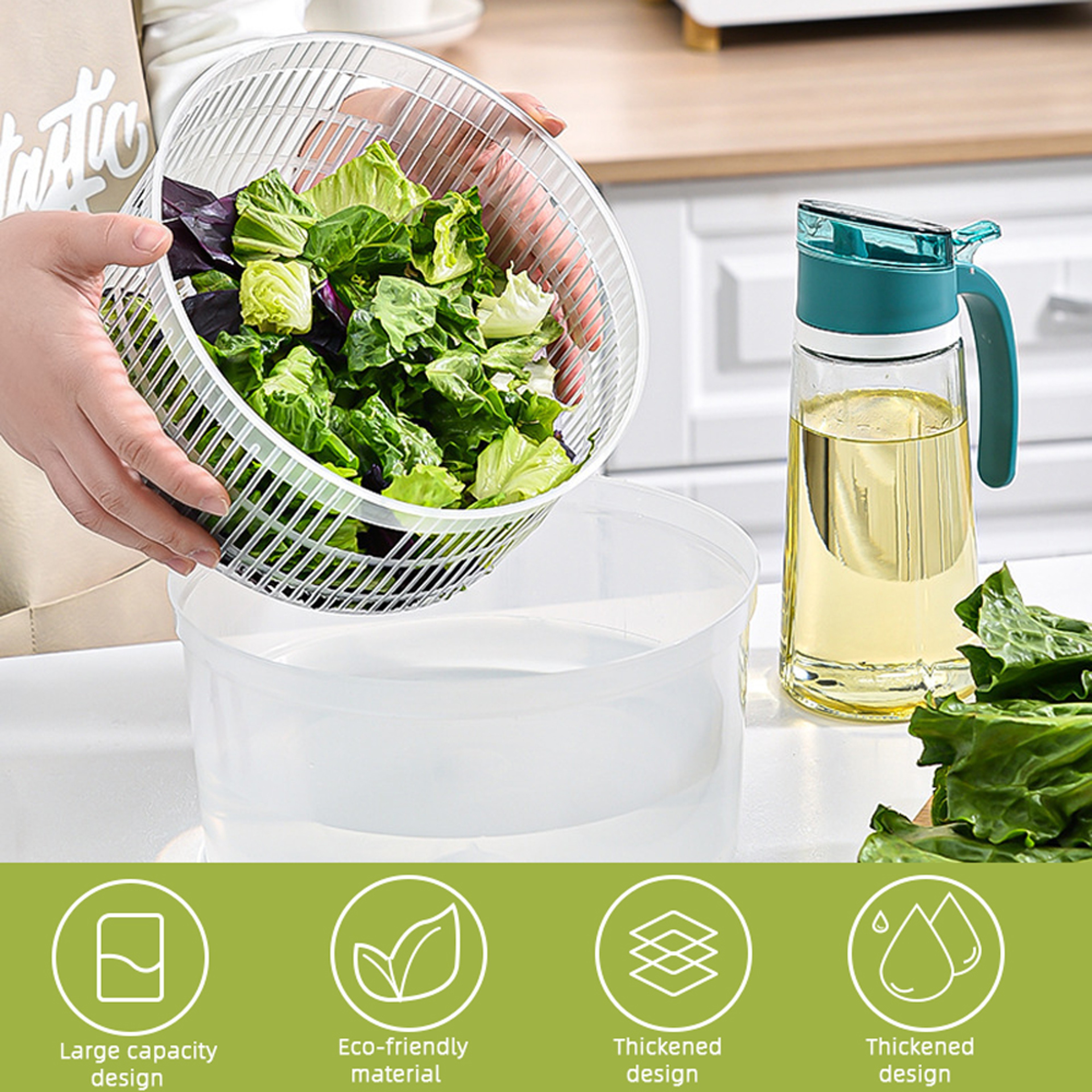 FreshSpin Manual Salad Spinner  Vegetable Dehydrator Basket 1