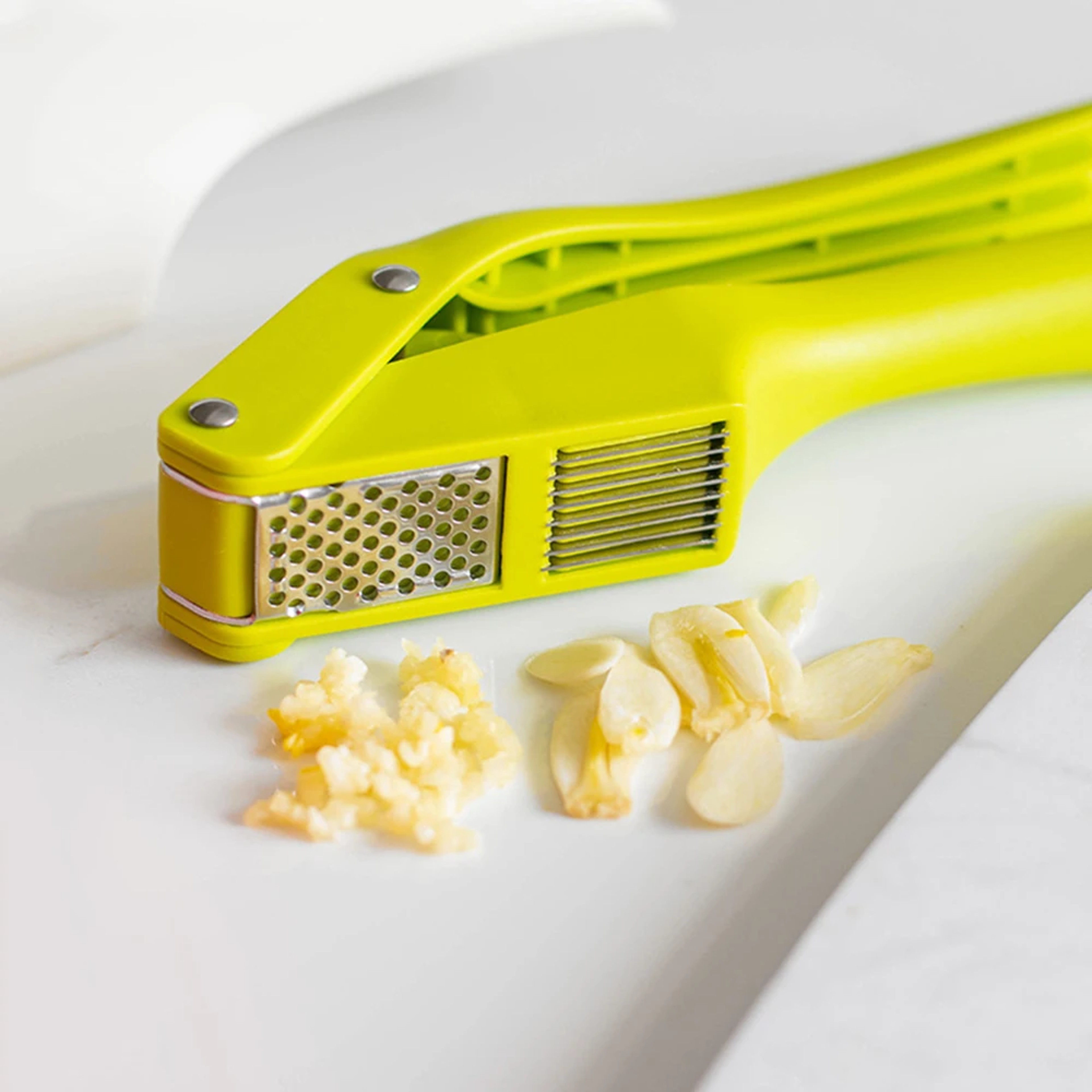 Garlic Press And Slicer Manual Pull Kitchen Gadget 1