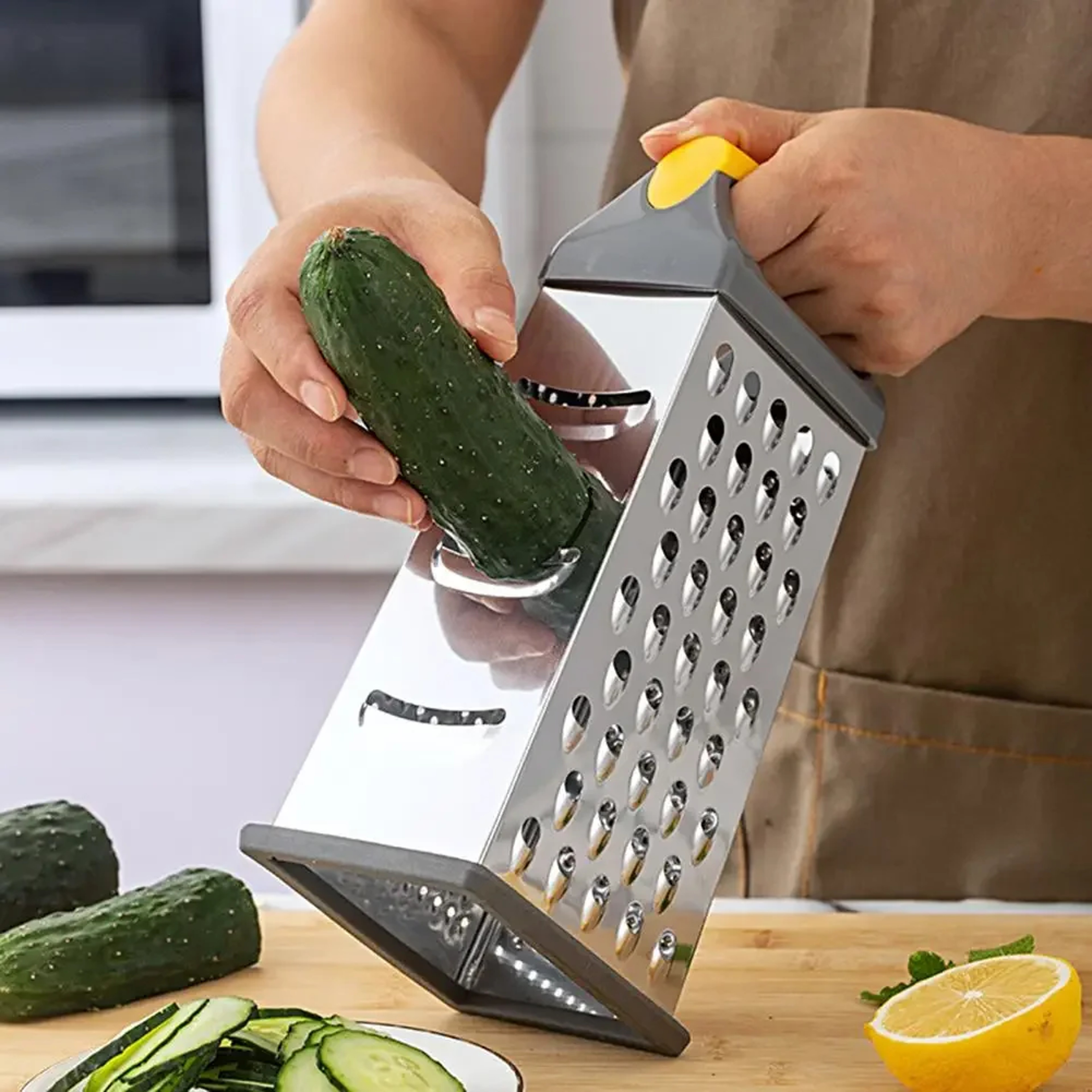 Stainless Steel Box Grater Multi Side Kitchen Grater Tool For Fast Prep 4