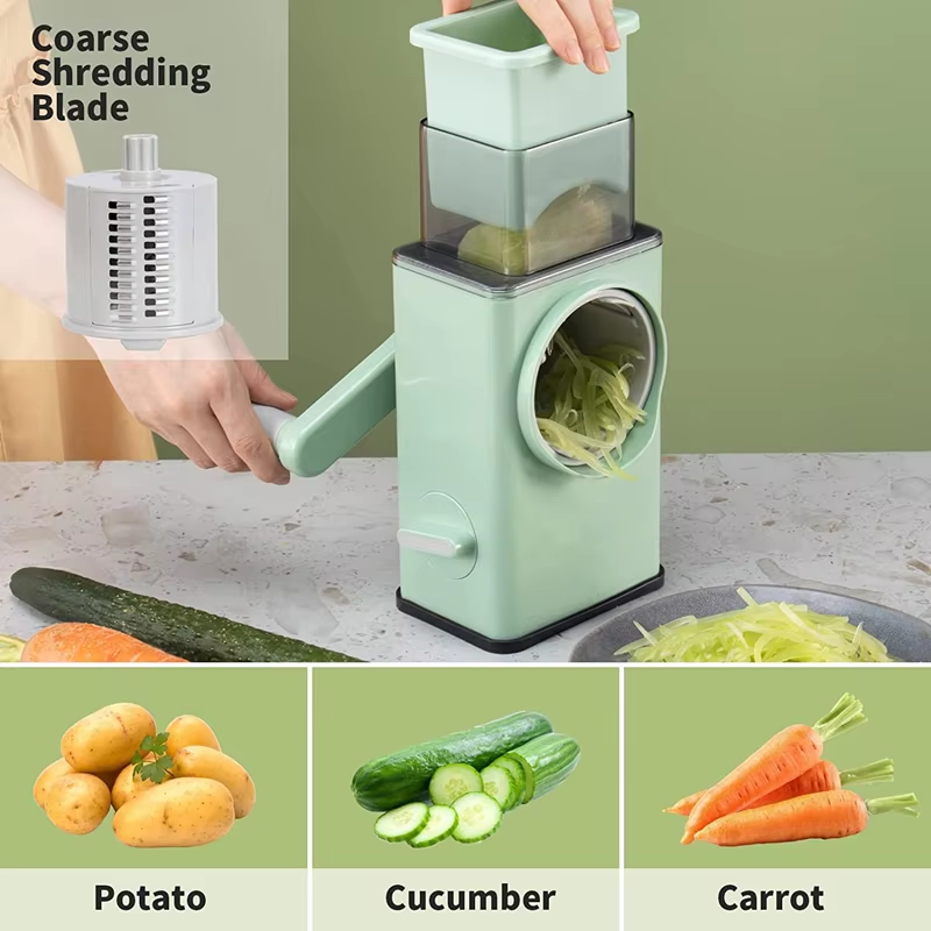 Rotary Cheese Grater  Vegetable Slicer Hand Crank Kitchen Tool 2
