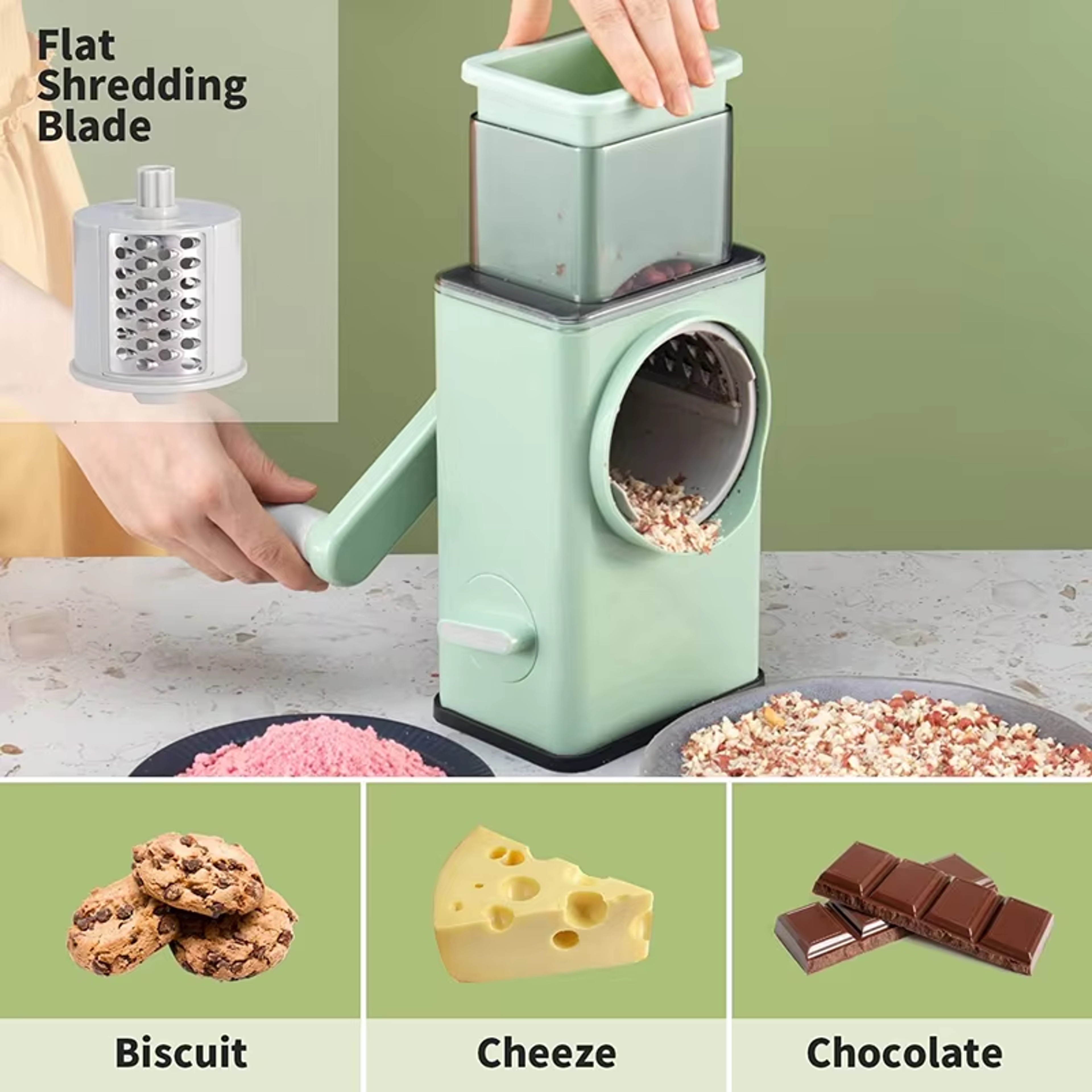 Rotary Cheese Grater  Vegetable Slicer Hand Crank Kitchen Tool 3