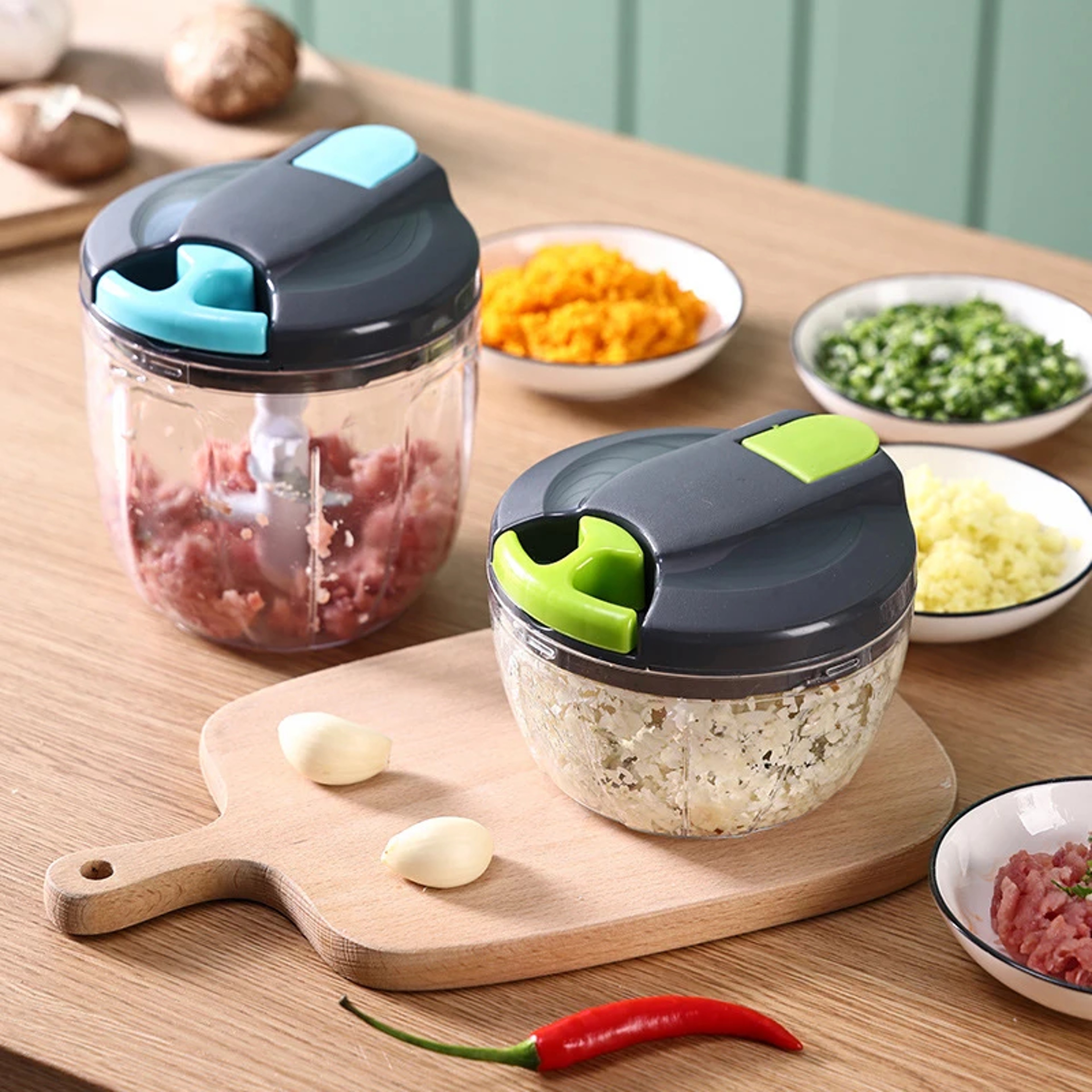 Hand Pull Food Chopper Manual Vegetable Mincer  Garlic Chopper For Onion Meat  Herbs 0