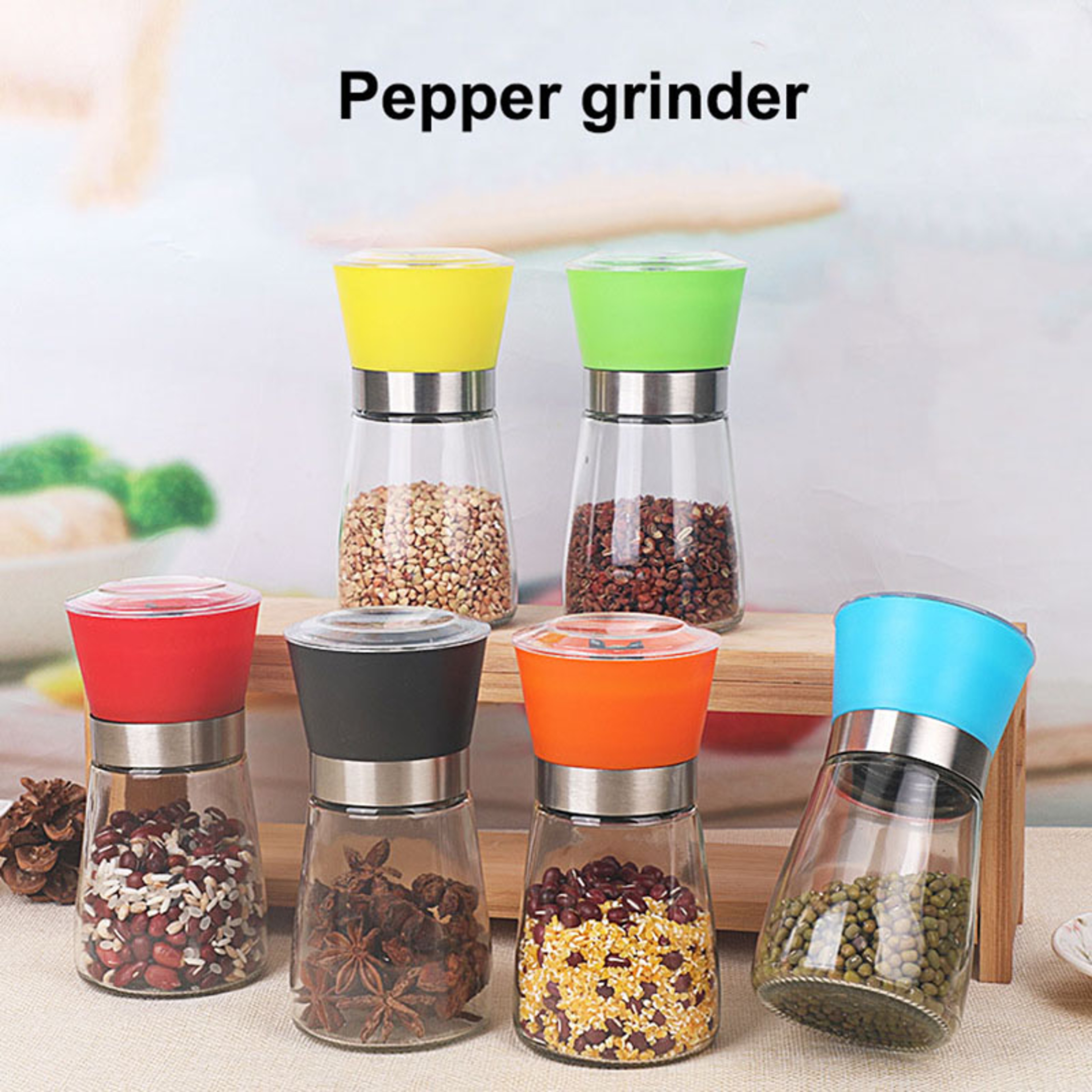 Manual Spice Grinder Bottle Adjustable Salt And Pepper Mill For Fresh Seasoning 0