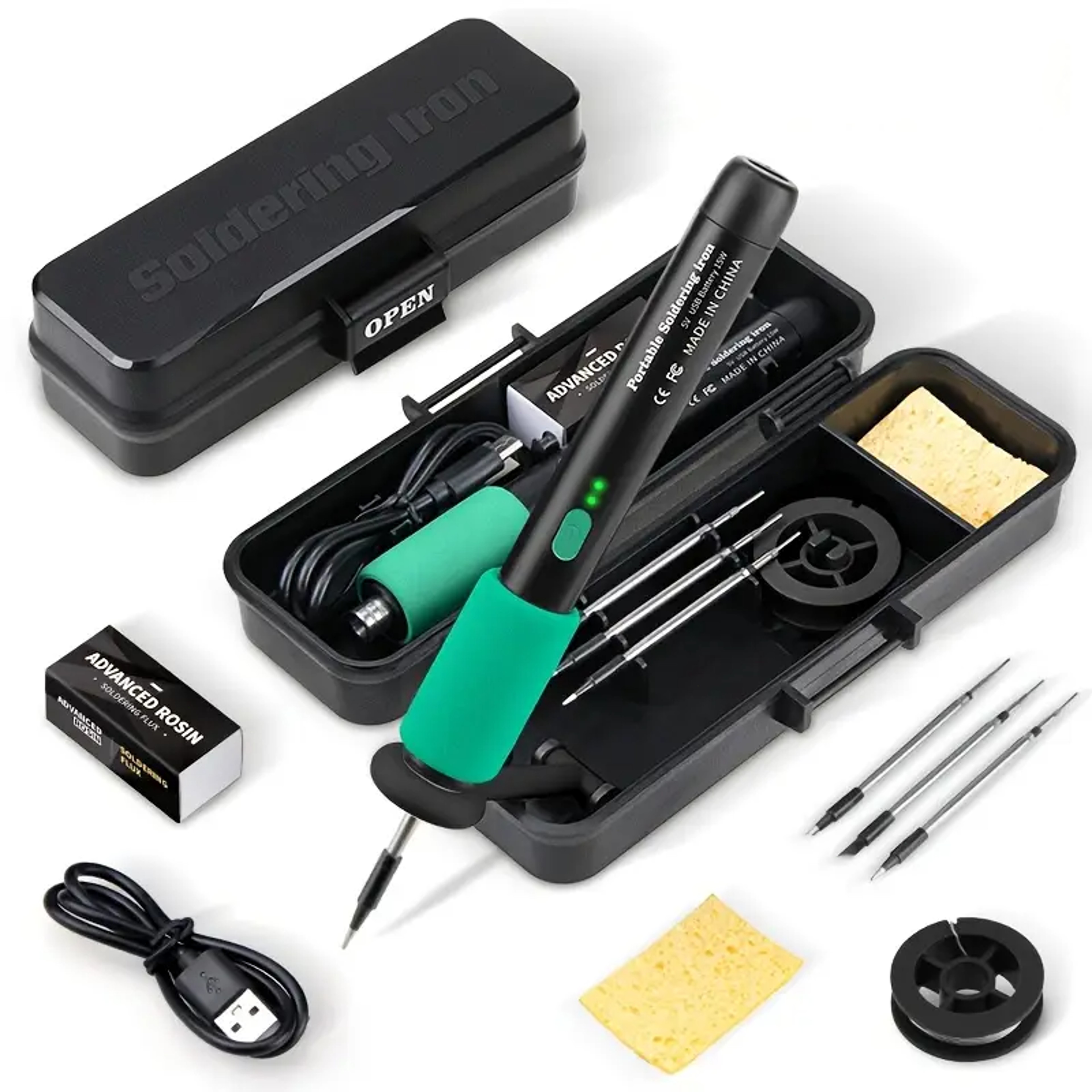 Portable Wireless USB Soldering Iron Kit Adjustable Temperature Mini Repair Tool 0