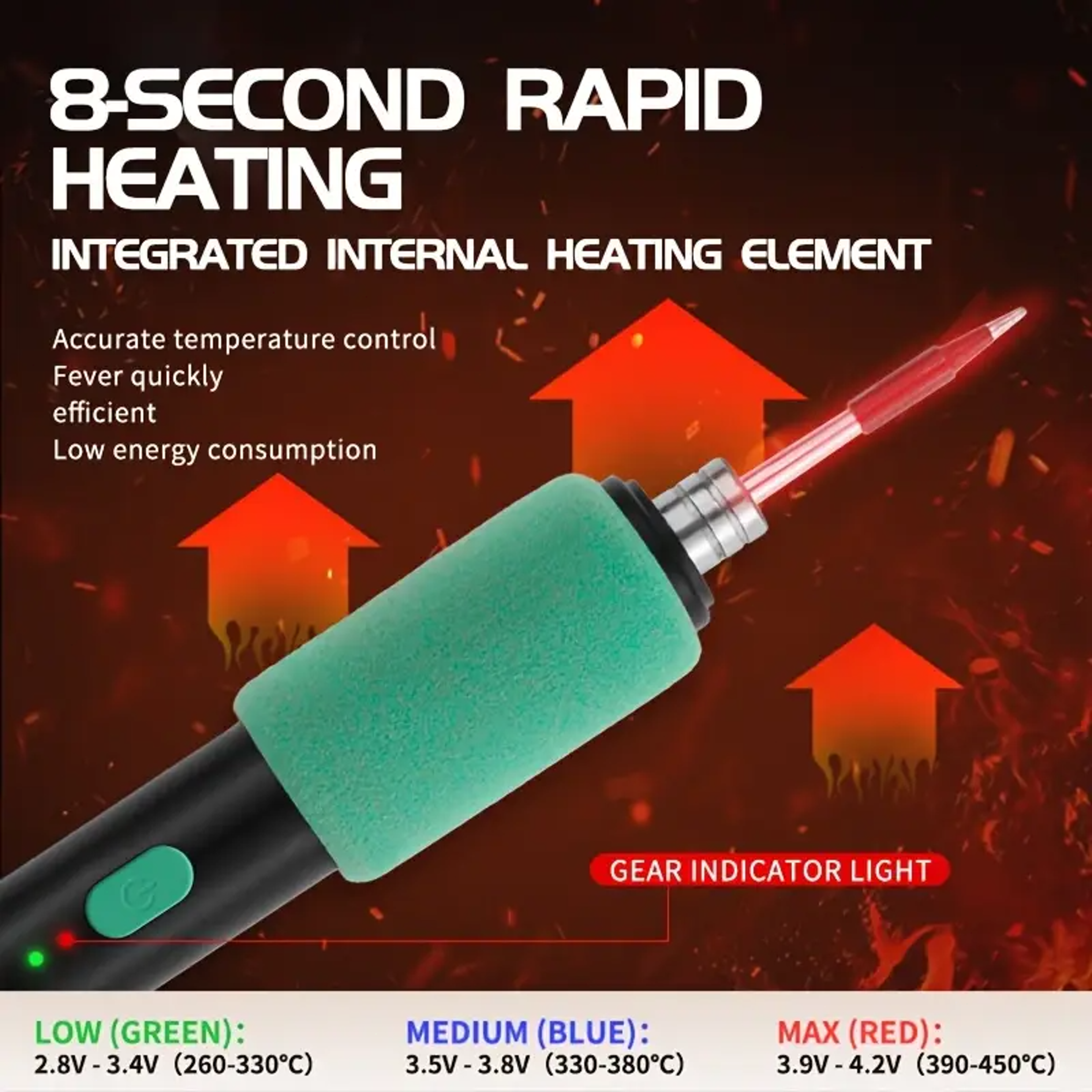 Portable Wireless USB Soldering Iron Kit Adjustable Temperature Mini Repair Tool 4