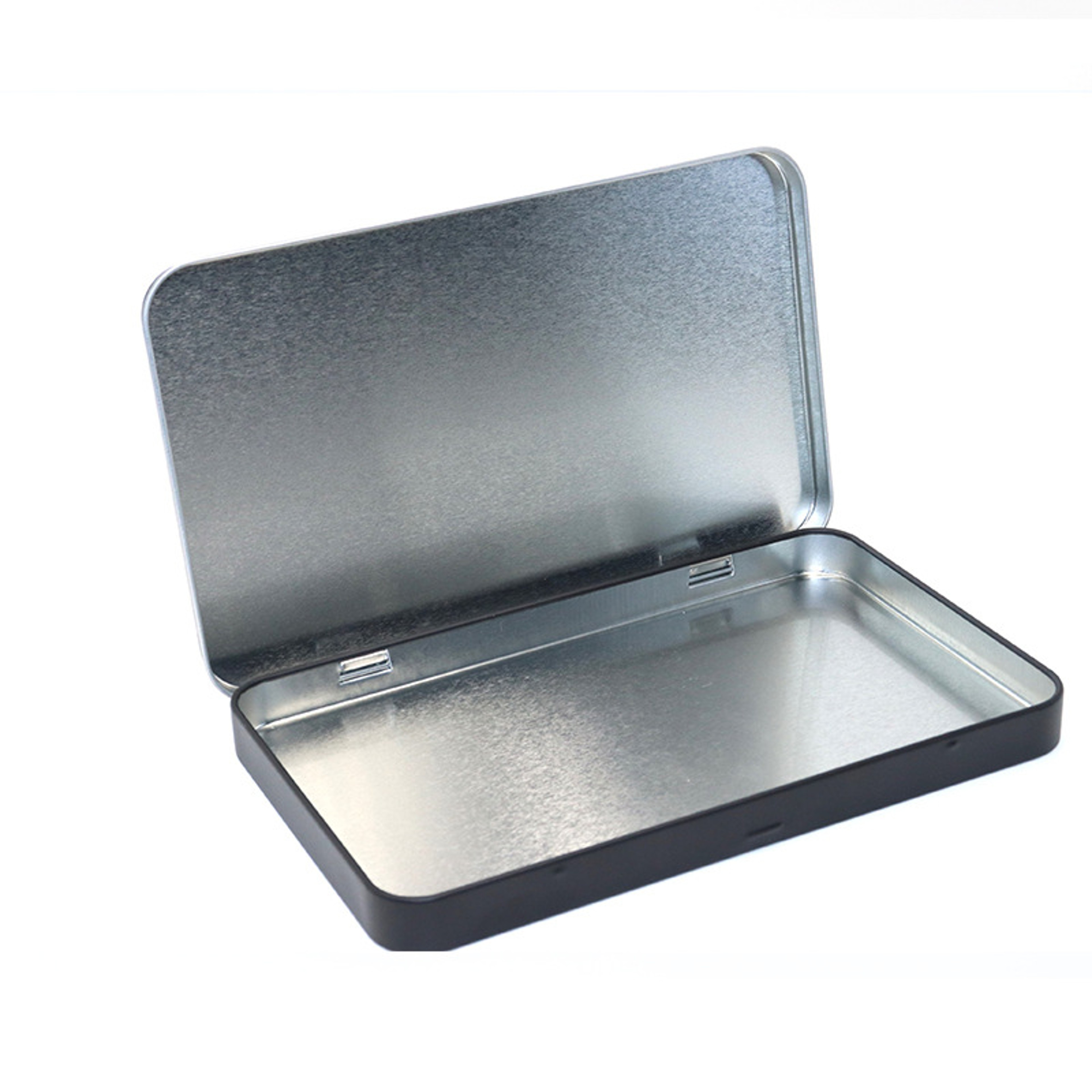Rectangular Metal Cosmetic Storage Box With Hinged Lid Desk Brush  Accessory Organizer 1