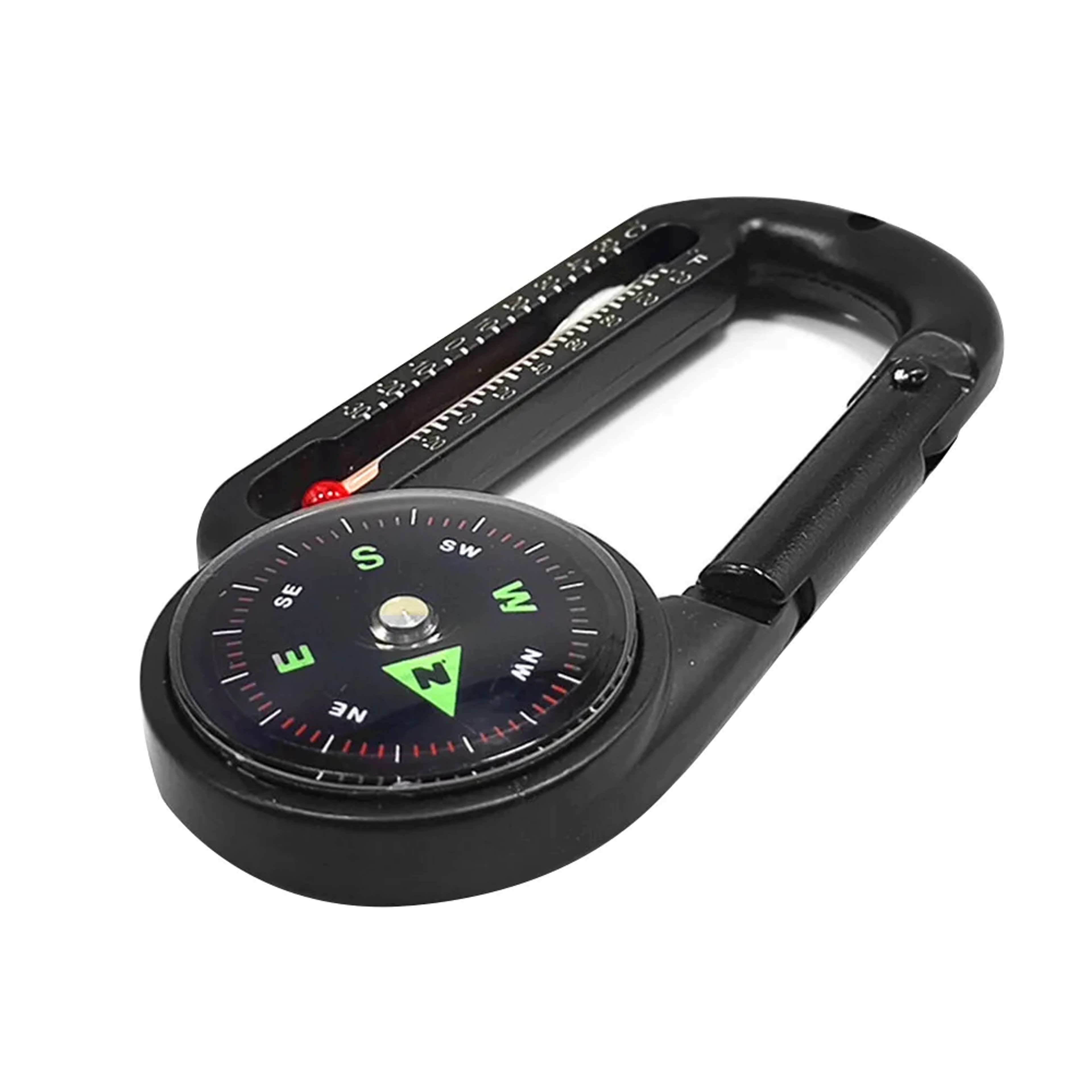 Carabiner Compass Keychain With Thermometer Compact Outdoor Camping Navigation Tool 6