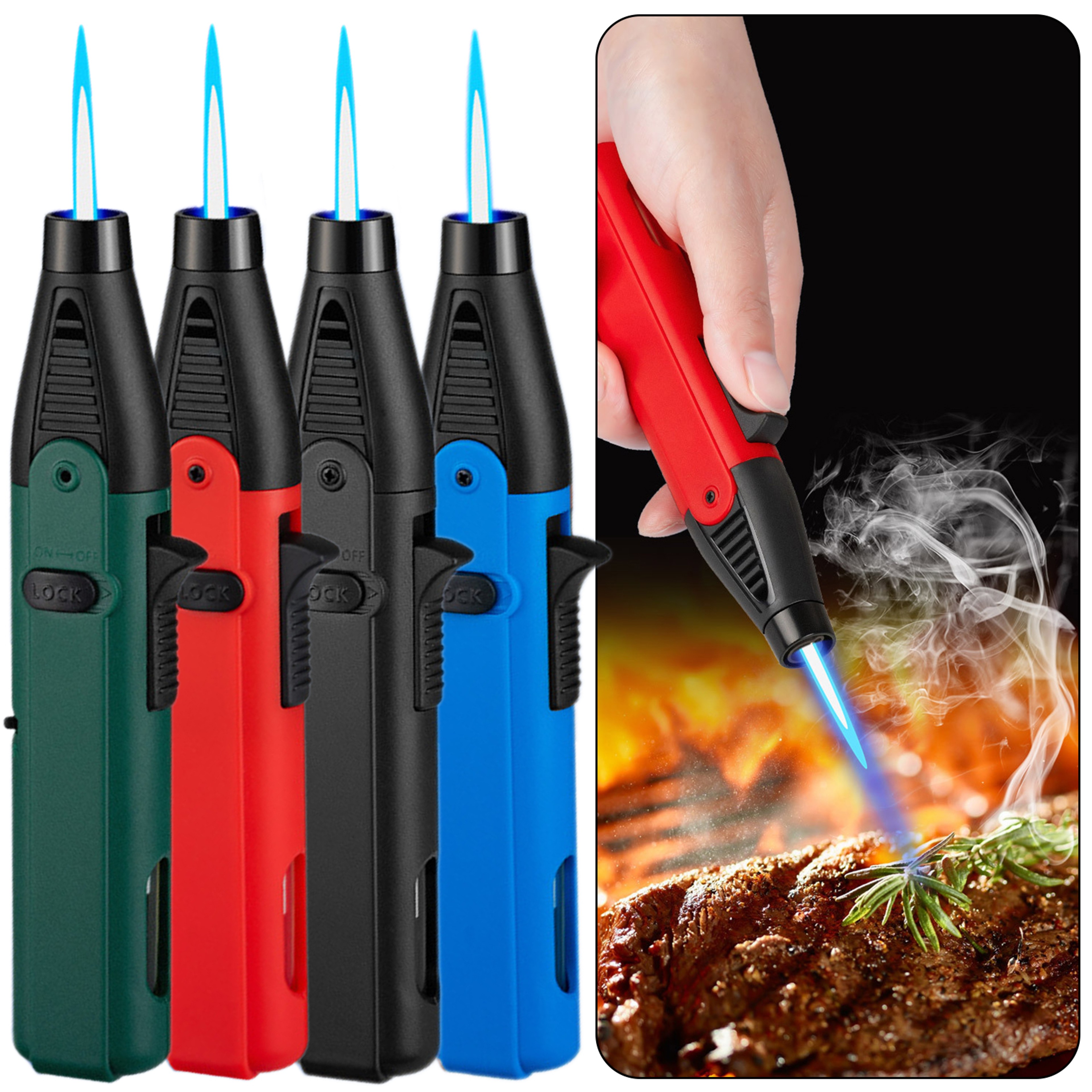 All Purpose Windproof Torch Lighter High Power Butane Gas Ignition Tool For BBQ Camping  Kitchen 1