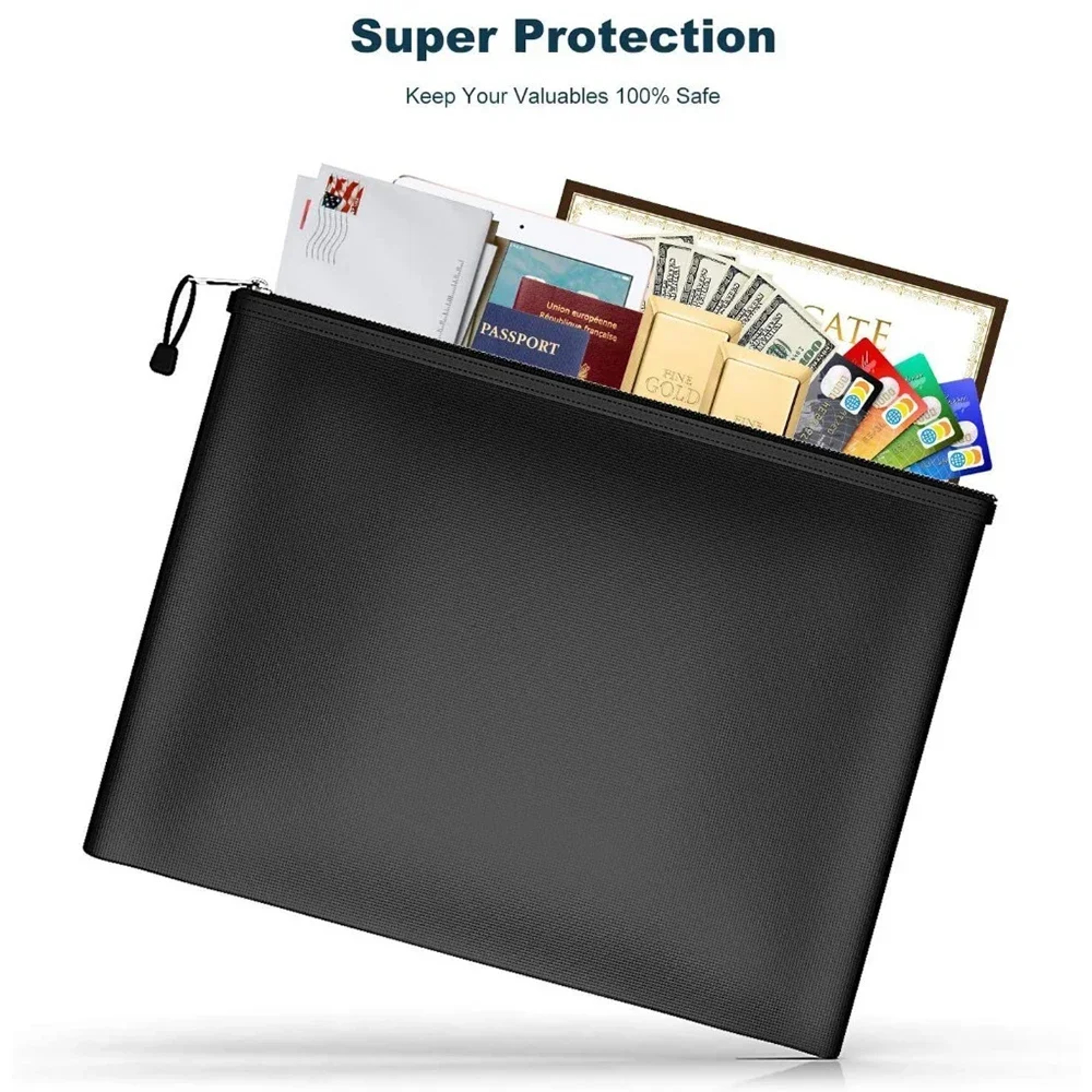 Flame Resistant Waterproof Money Bag  Fireproof Document Pouch For Cash Deposit Storage 8