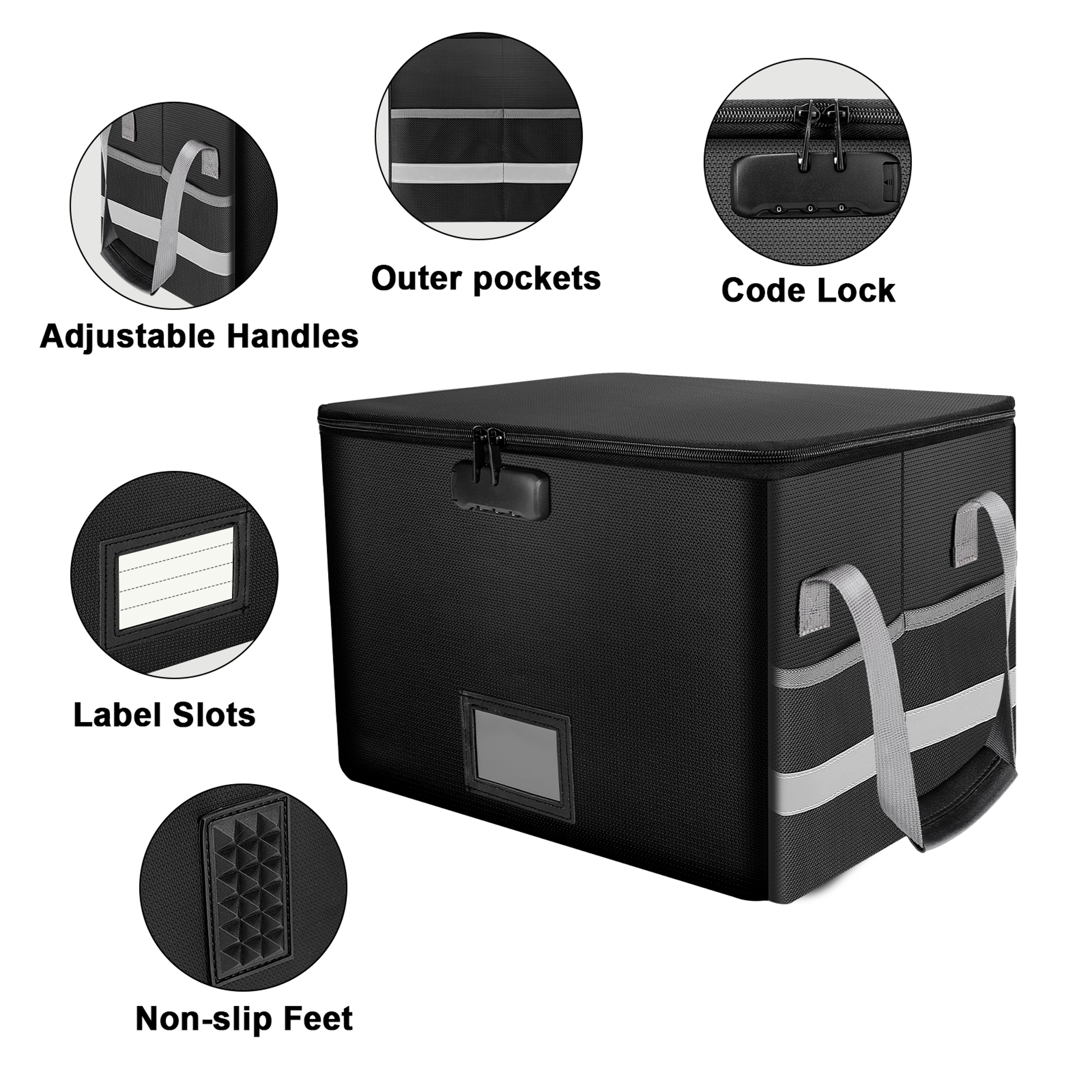 Fireproof Document Box Foldable Storage Box With Lockable Security 5