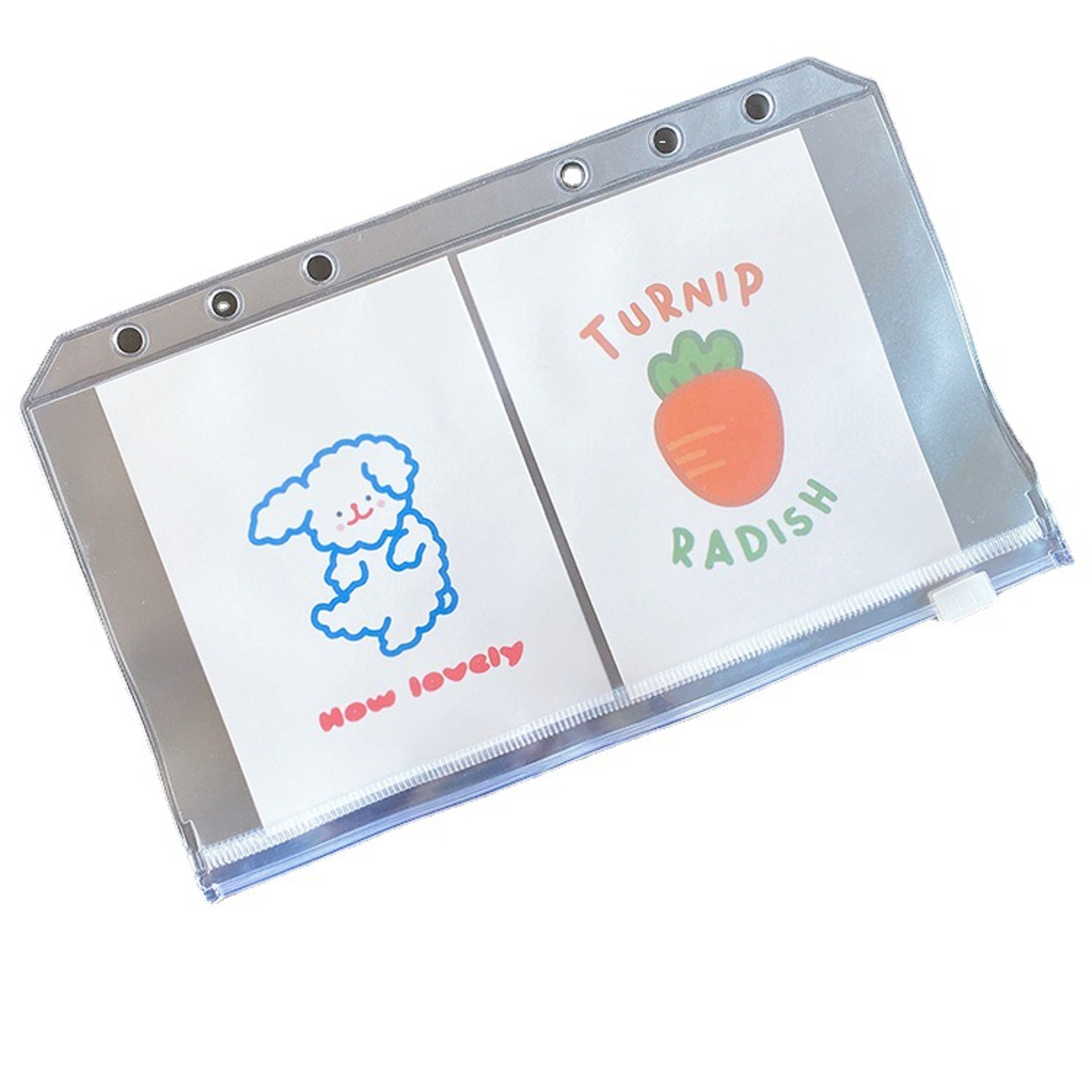 Clear Zipper Folders  Binder Pockets Waterproof PVC Document Pouch For Notebook Organization 5