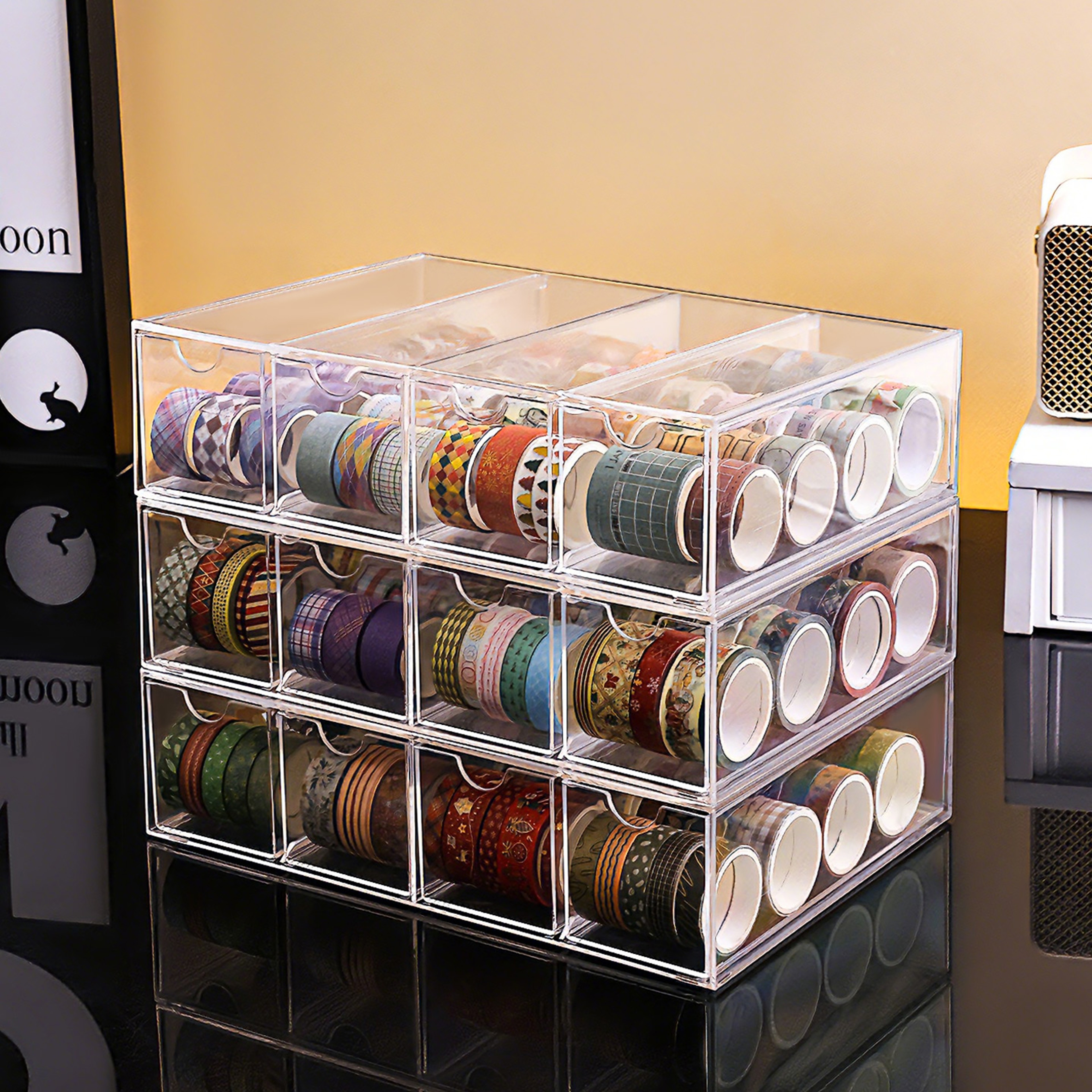 Clear Acrylic Drawer Organizer Desktop Storage Box Stackable Desk Organizer  Stationery Organizer 5