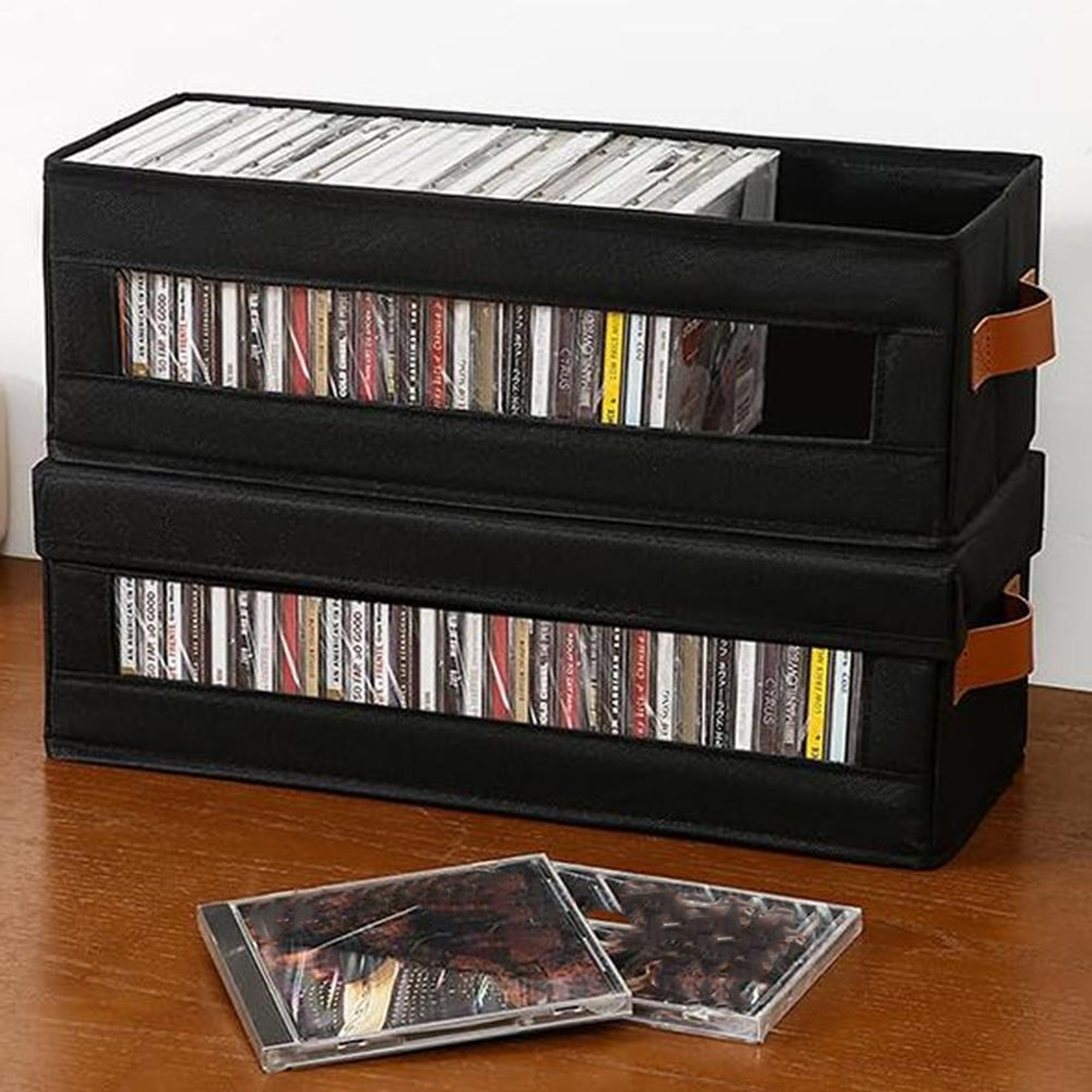Large Capacity CD Storage Box  DVD Organizer Foldable Oxford Fabric Media Case 0