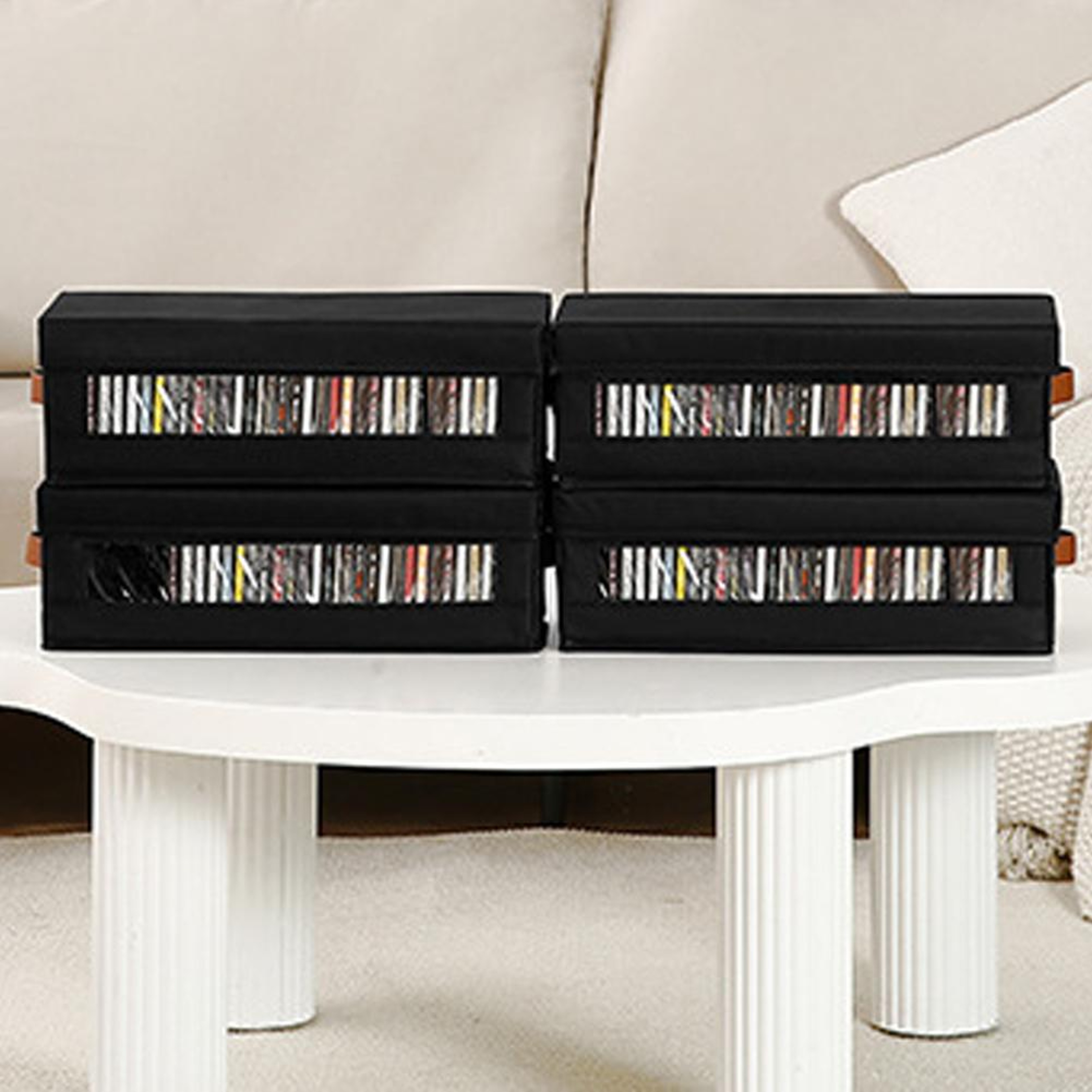 Large Capacity CD Storage Box  DVD Organizer Foldable Oxford Fabric Media Case 1