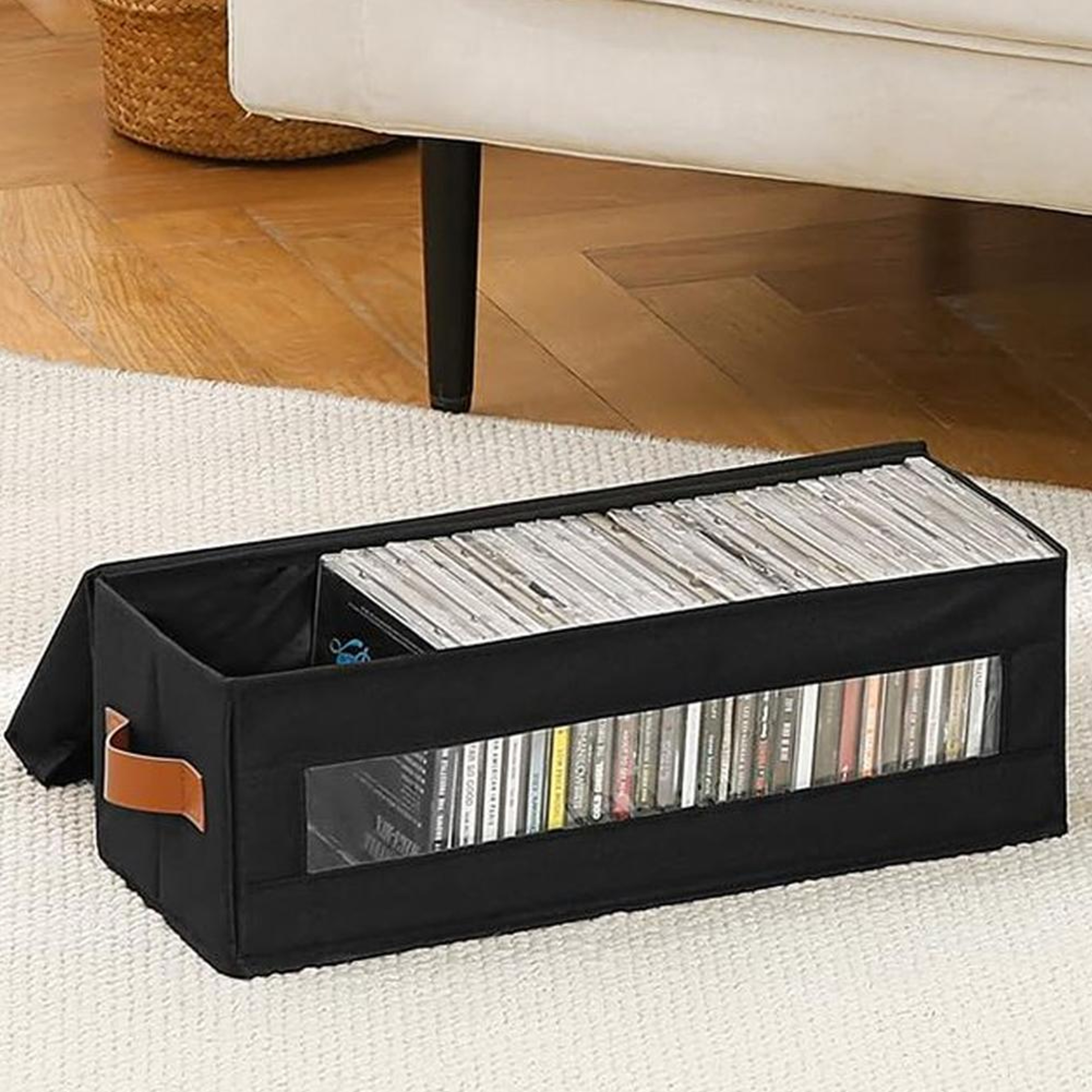 Large Capacity CD Storage Box  DVD Organizer Foldable Oxford Fabric Media Case 4