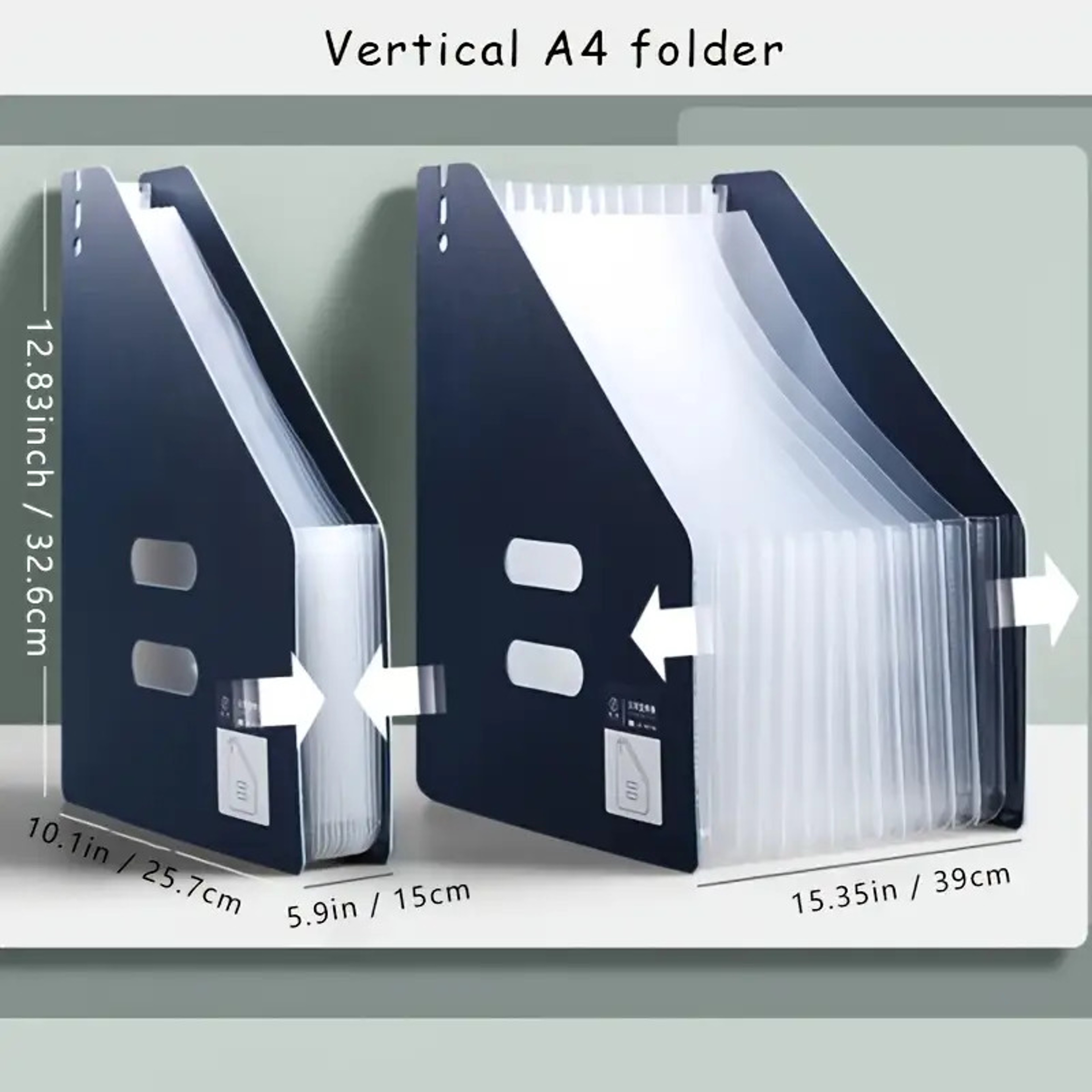 Foldable File Organizer Desk Storage Box With Label Pockets For Home Office 3