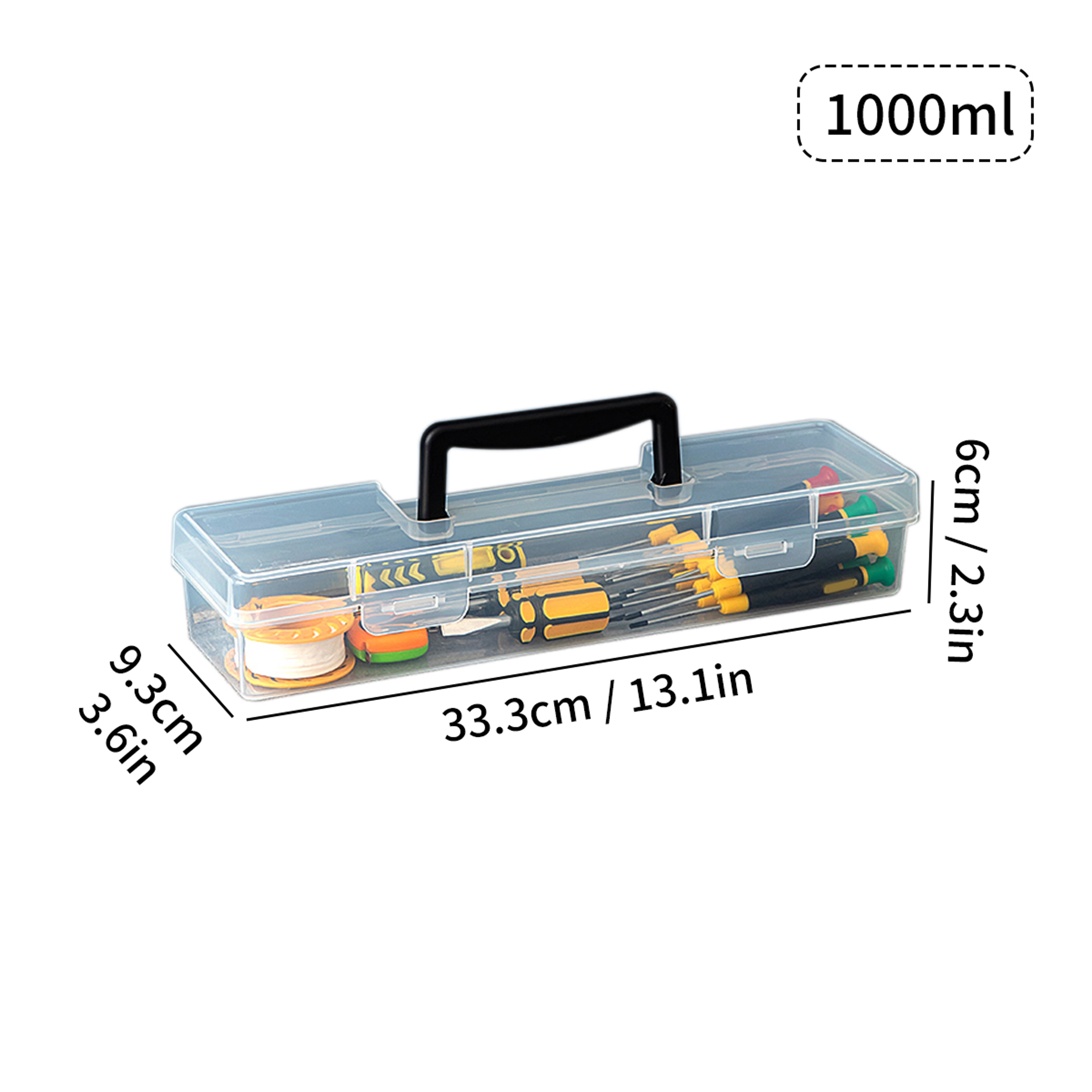 Transparent Portable Toolbox Organizer Large Capacity Durable Plastic Tool Storage Box 5