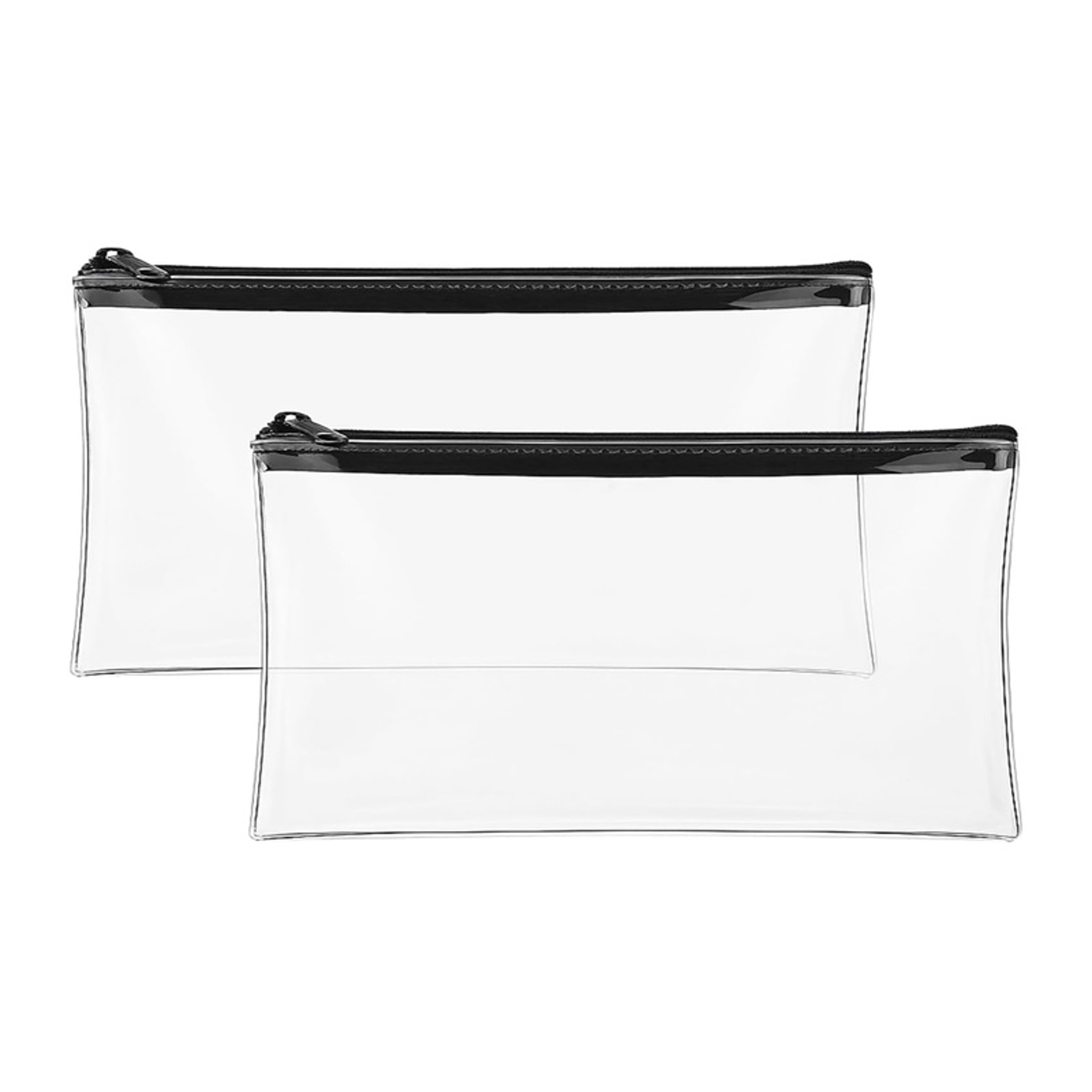 Clear Waterproof Pencil Case Set Transparent PVC Storage Pouch For Travel Makeup  Office Essentials 1