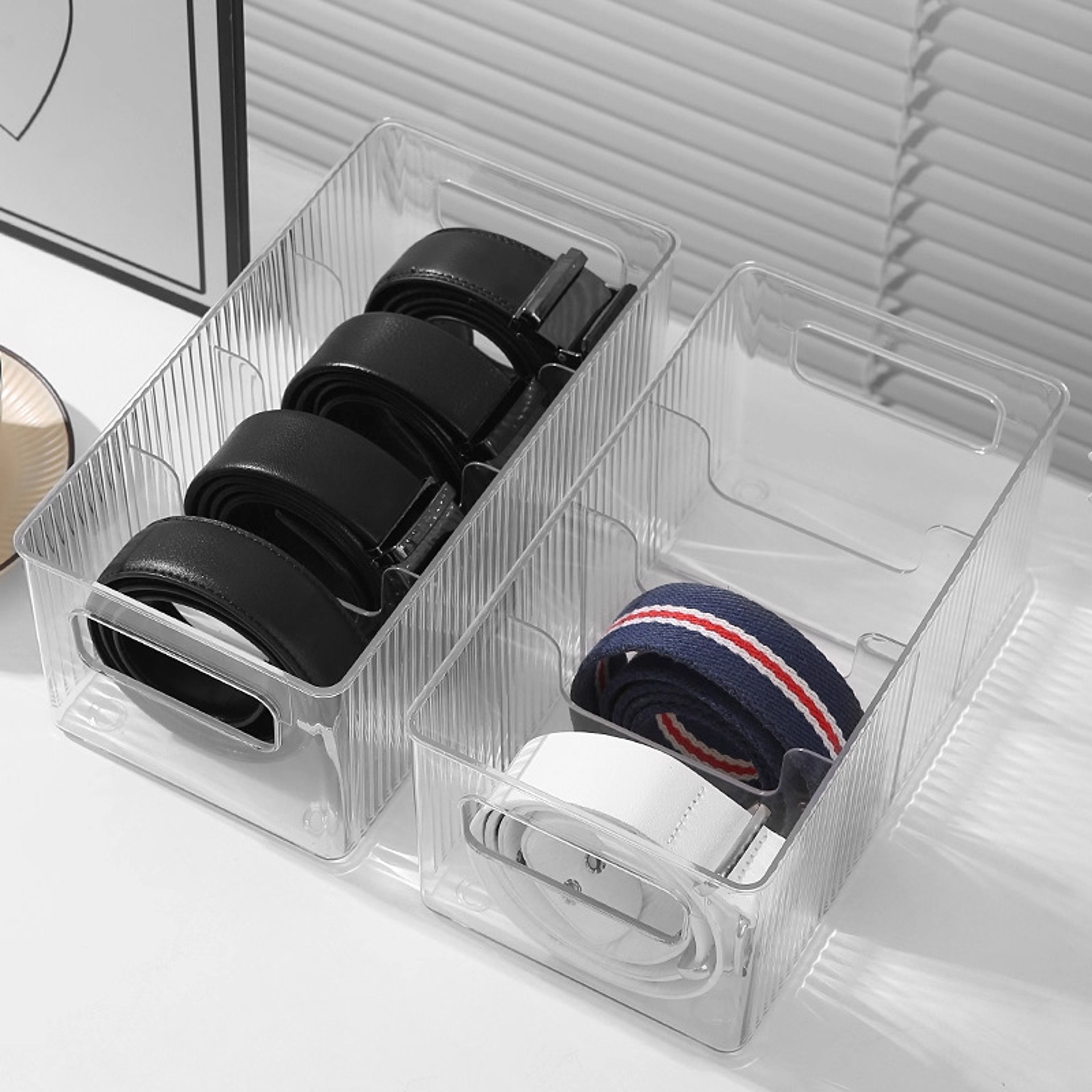 Drawer Organizer Box Clear Compartment Storage Box For Kitchen Bedroom Vanity 3