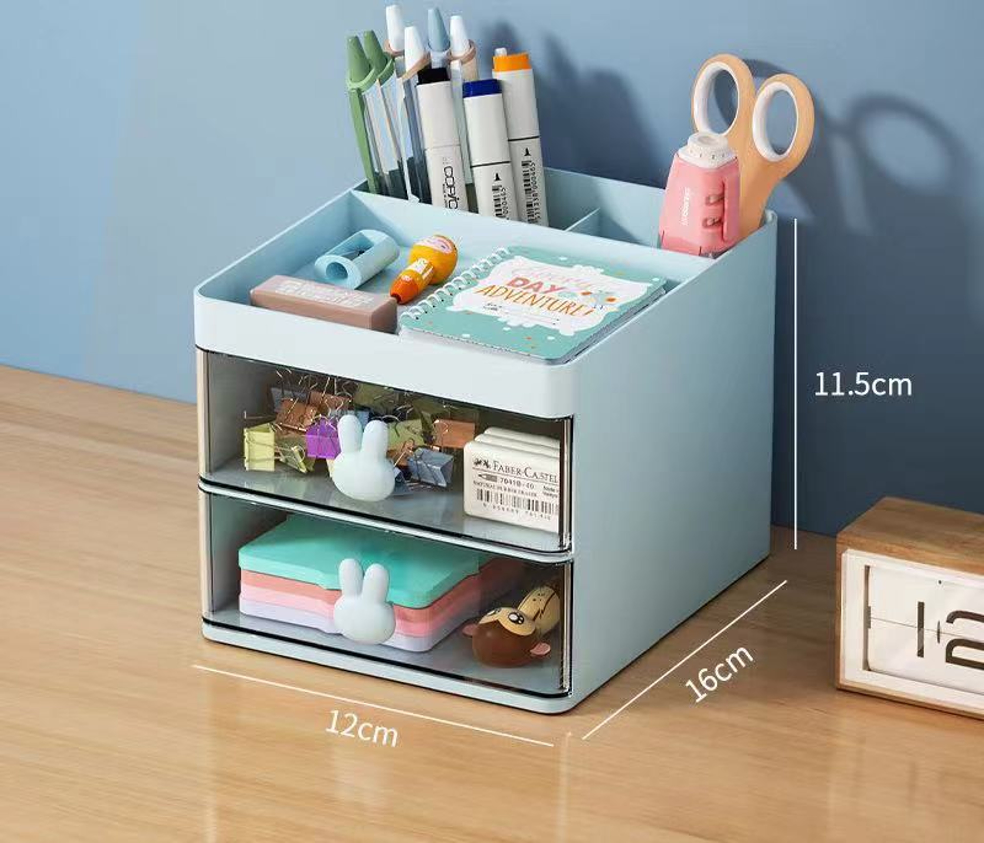 Transparent Rabbit Handle Makeup Organizer Drawer For Desk Storage Jewelry Cosmetics Box 5