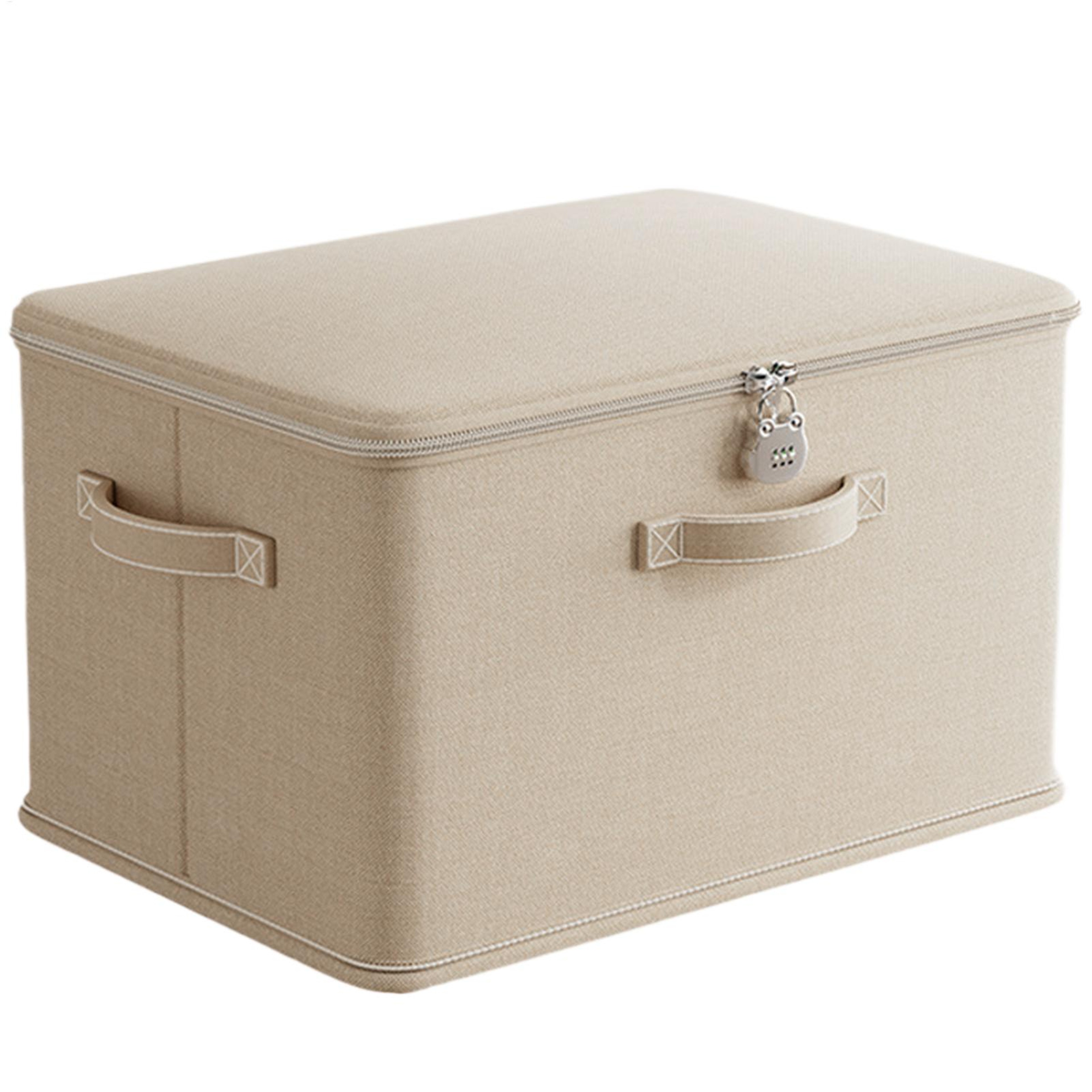 Lockable Stackable Storage Box with Handle Secure storage box with lock Organizer Bin – view 2
