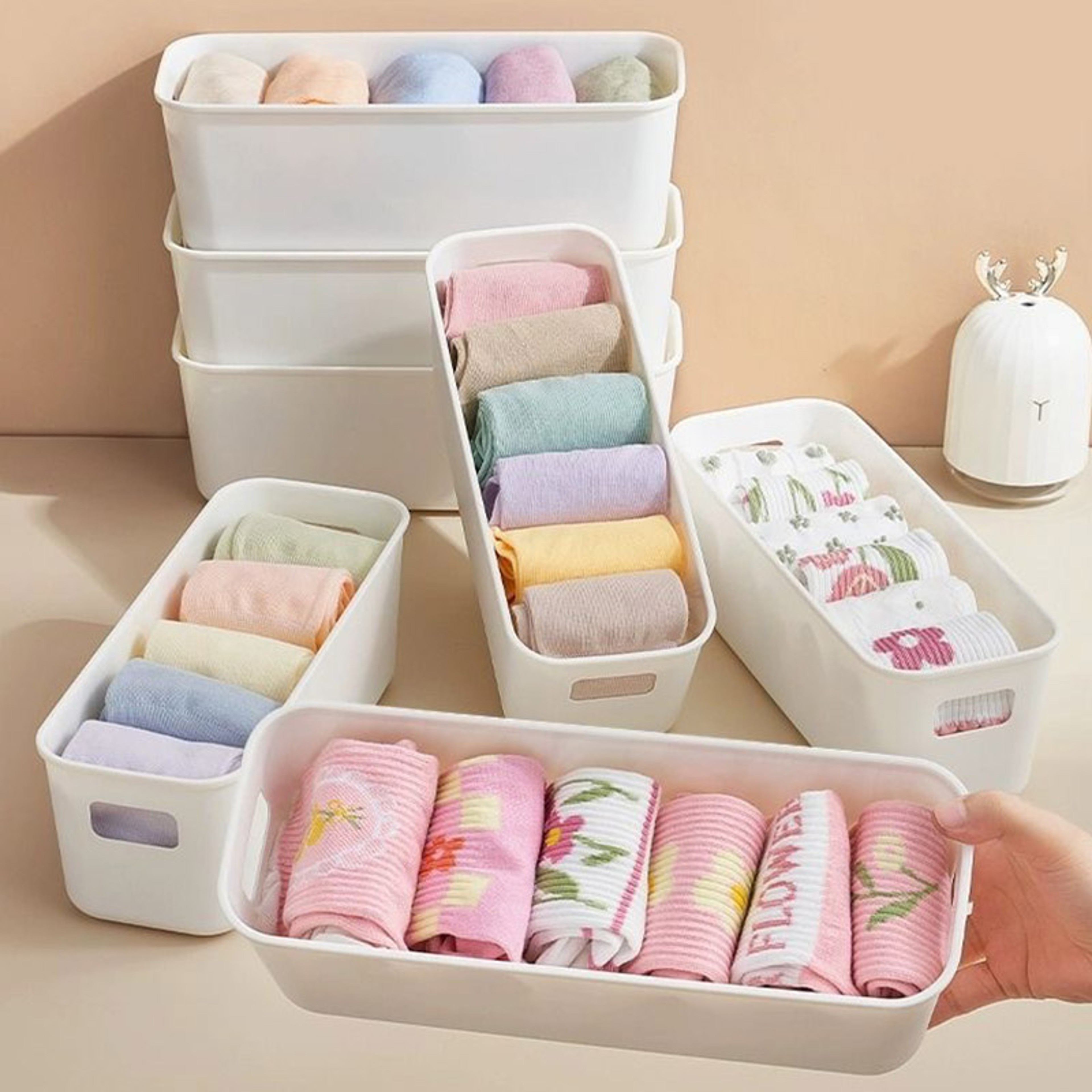 Stackable Storage Organizer Bins For Kitchen Fridge  Desktop Multi Purpose Drawer Box Set 0